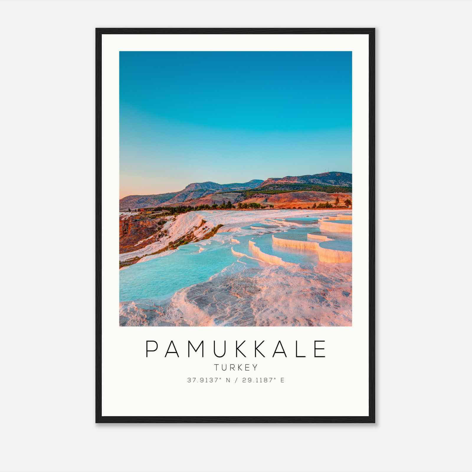Pamukkale Turkey Travel Photo Poster, Pamukkale Travel Print, Minimalist Travel Poster Print