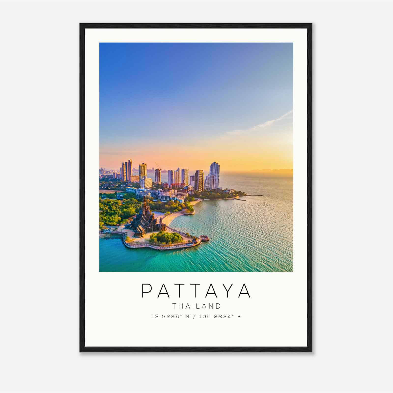 Pattaya Thailand Travel Photo Poster, Pattaya Travel Print, Minimalist Travel Poster Print