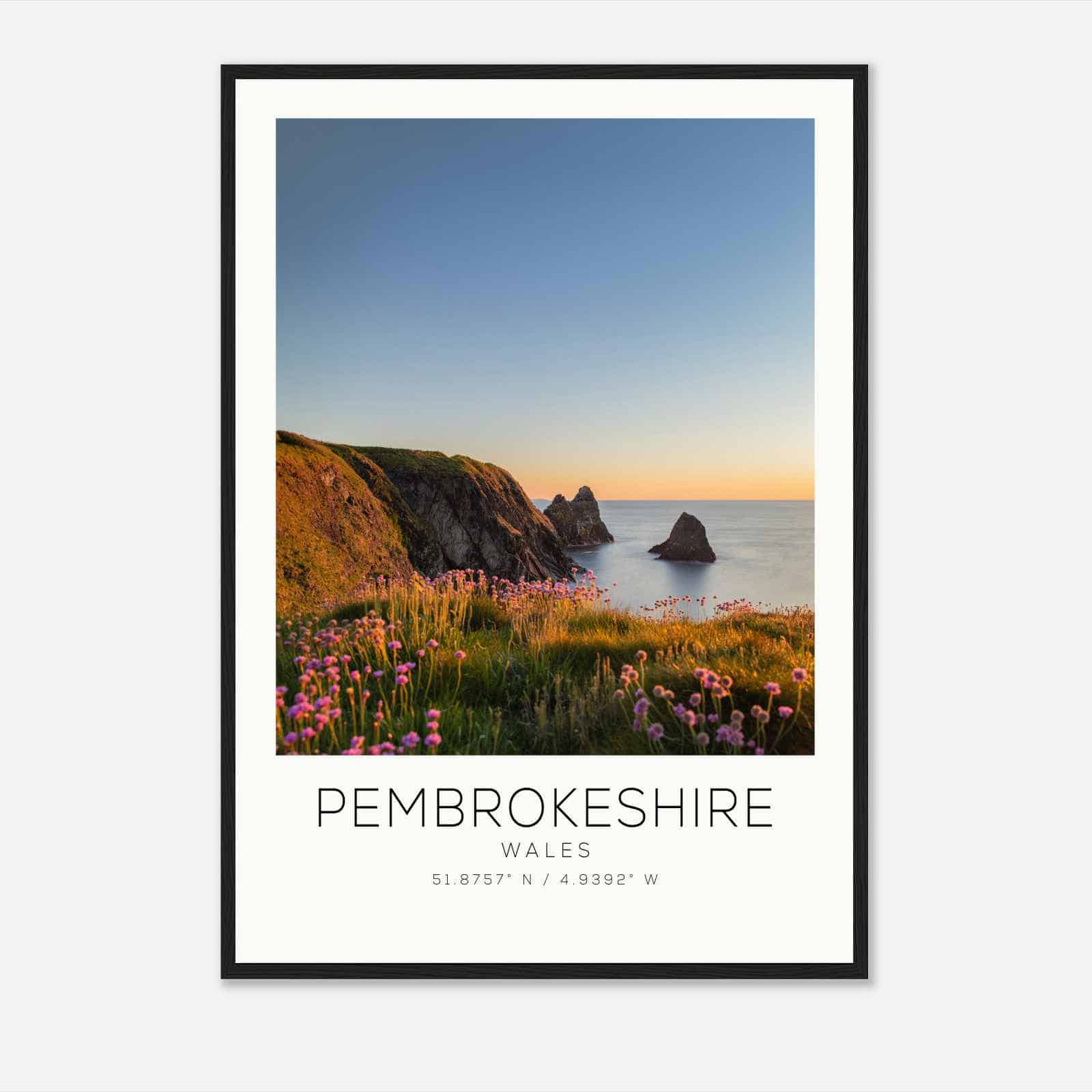 Pembrokeshire Wales Travel Photo Poster, Pembrokeshire Travel Print, Minimalist Travel Poster Print