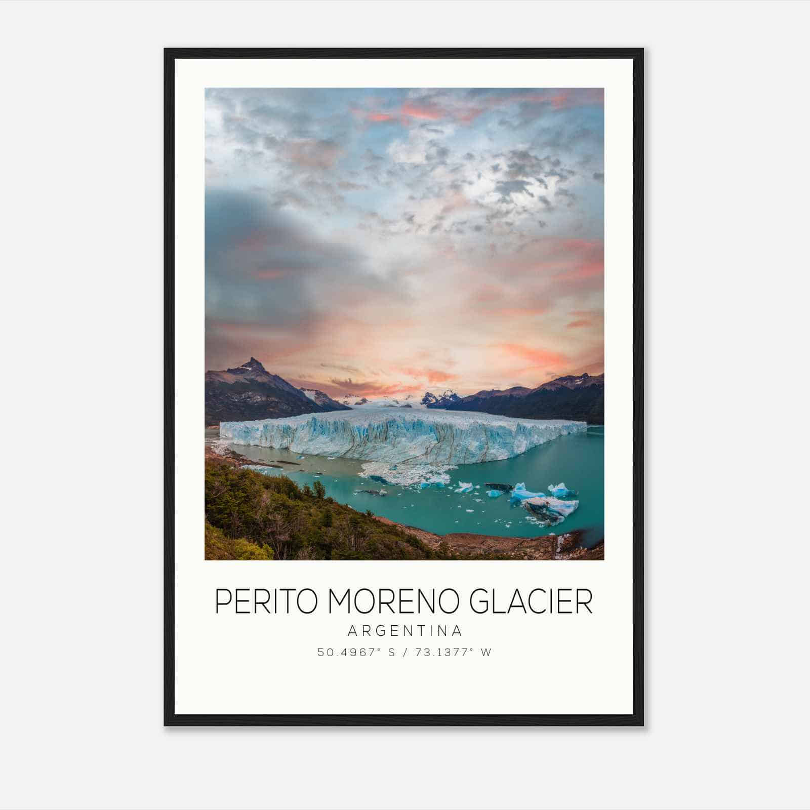 Perito Moreno Glacier Argentina Travel Photo Poster, Perito Moreno Glacier Travel Print, Minimalist Travel Poster Print