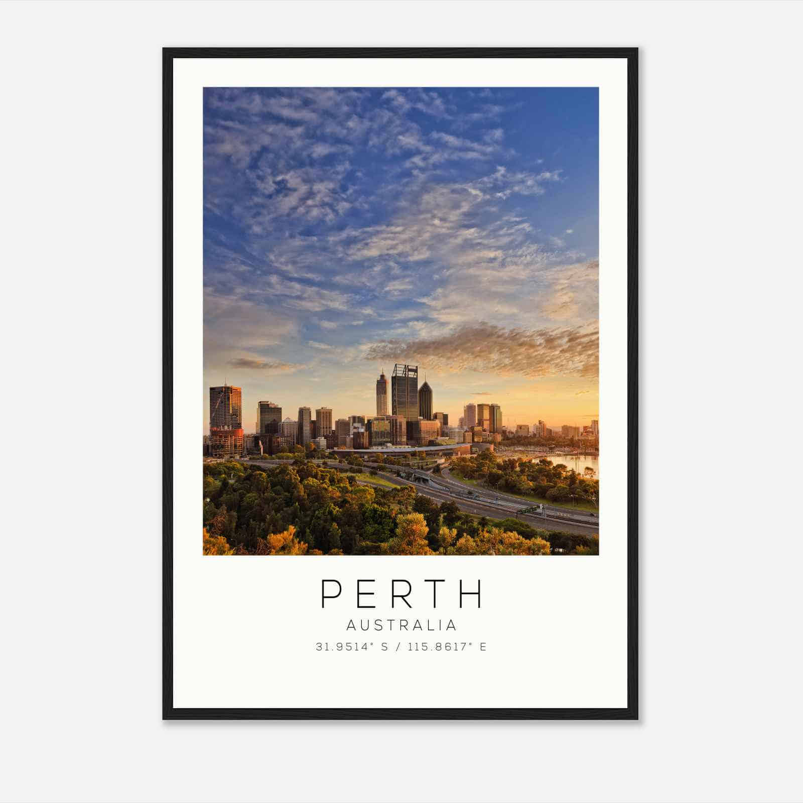 Perth Australia Travel Photo Poster, Perth Travel Print, Minimalist Travel Poster Print