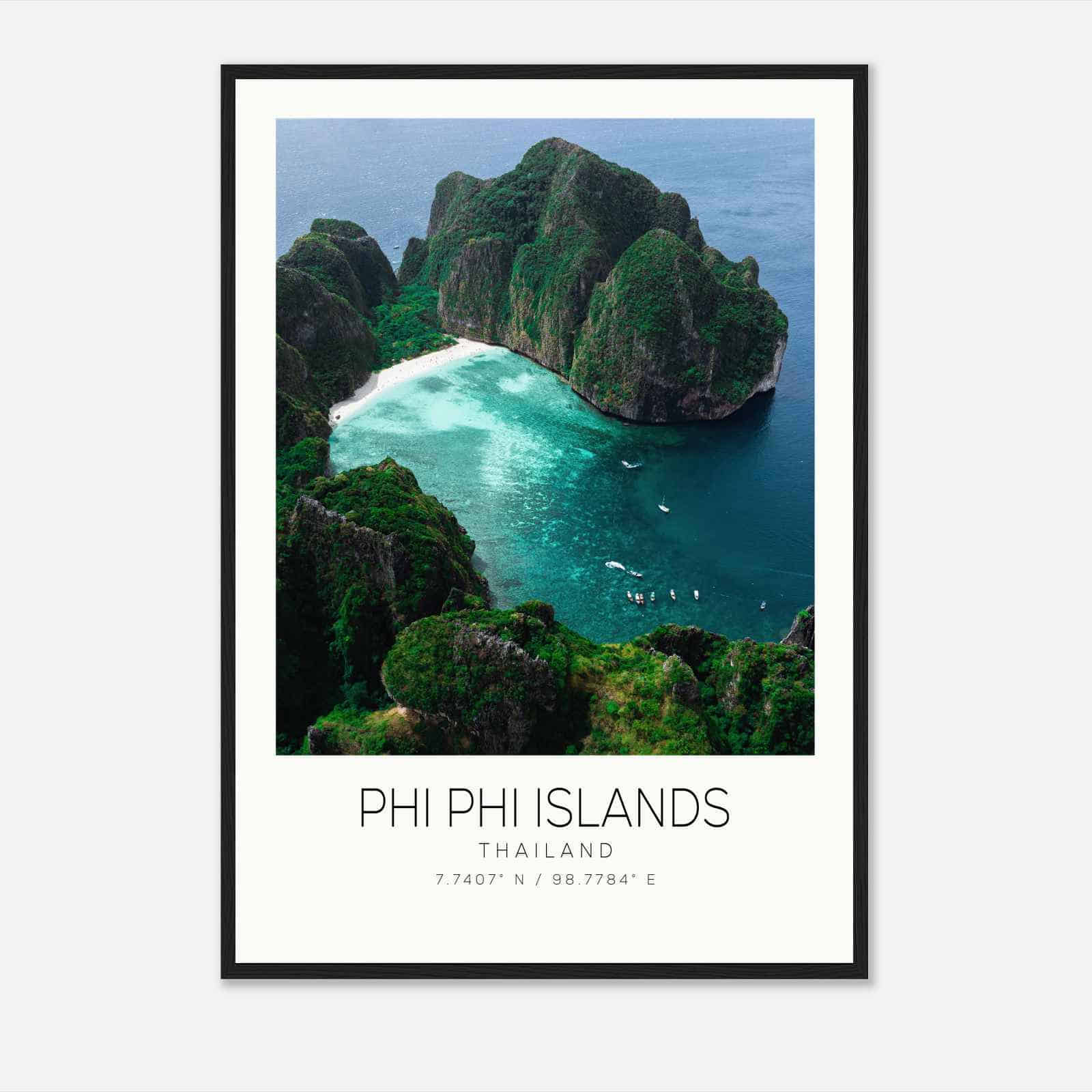 Phi Phi Islands Thailand Travel Photo Poster, Phi Phi Islands Travel Print, Minimalist Travel Poster Print