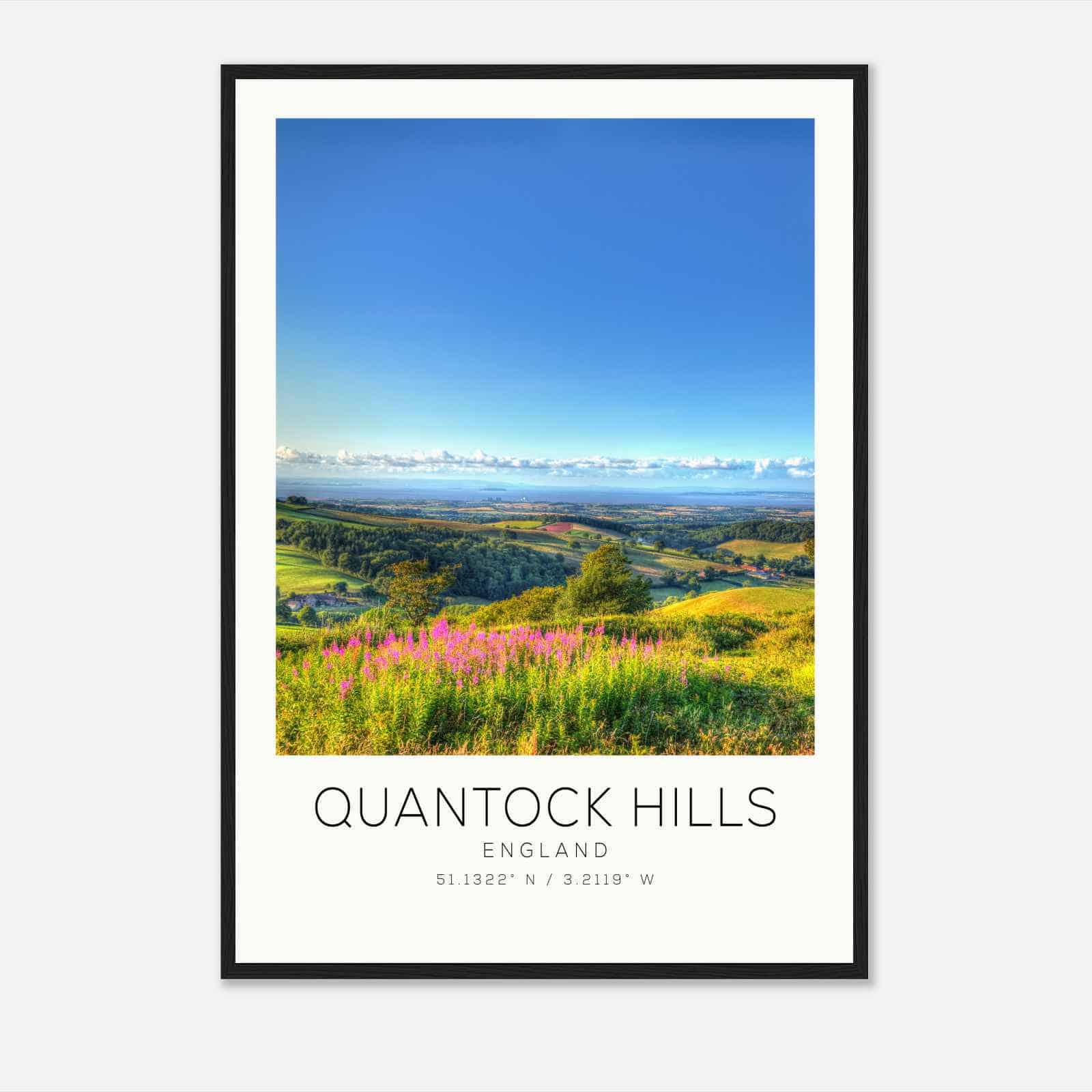 Quantock Hills England Travel Photo Poster, Quantock Hills Travel Print, Minimalist Travel Poster Print