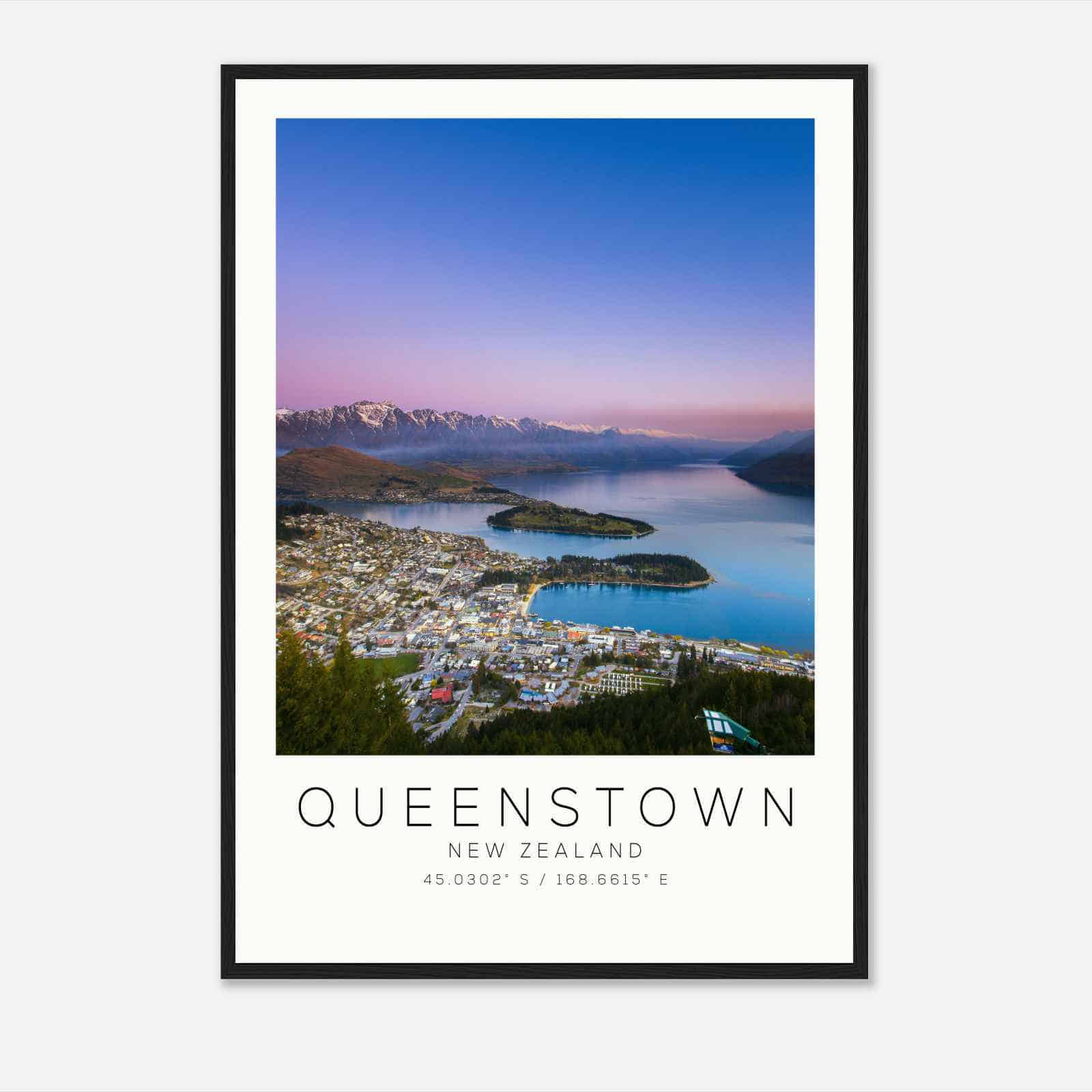 Queenstown New Zealand Travel Photo Poster, Queenstown Travel Print, Minimalist Travel Poster Print