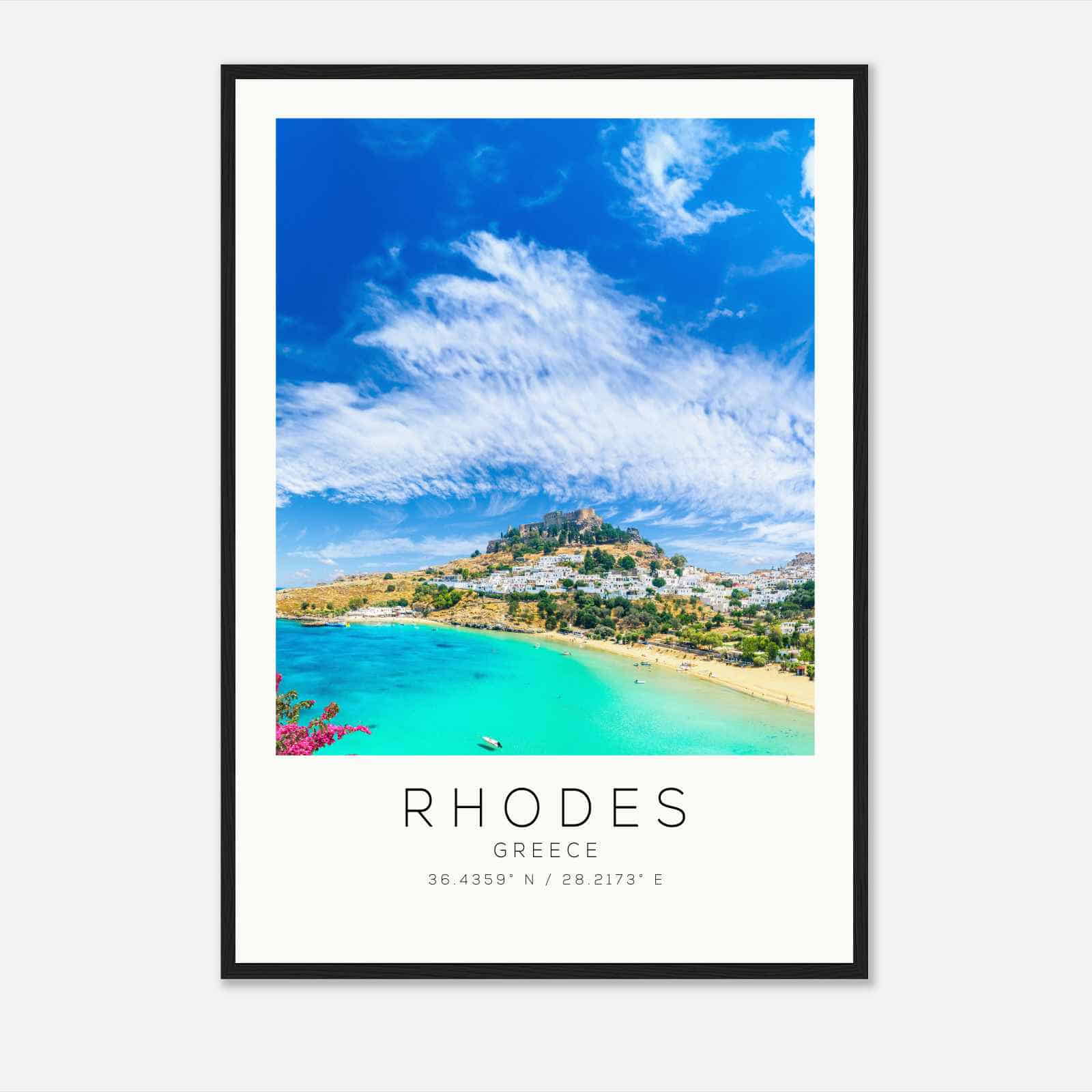 Rhodes Greece Travel Photo Poster, Rhodes Travel Print, Minimalist Travel Poster Print DS2