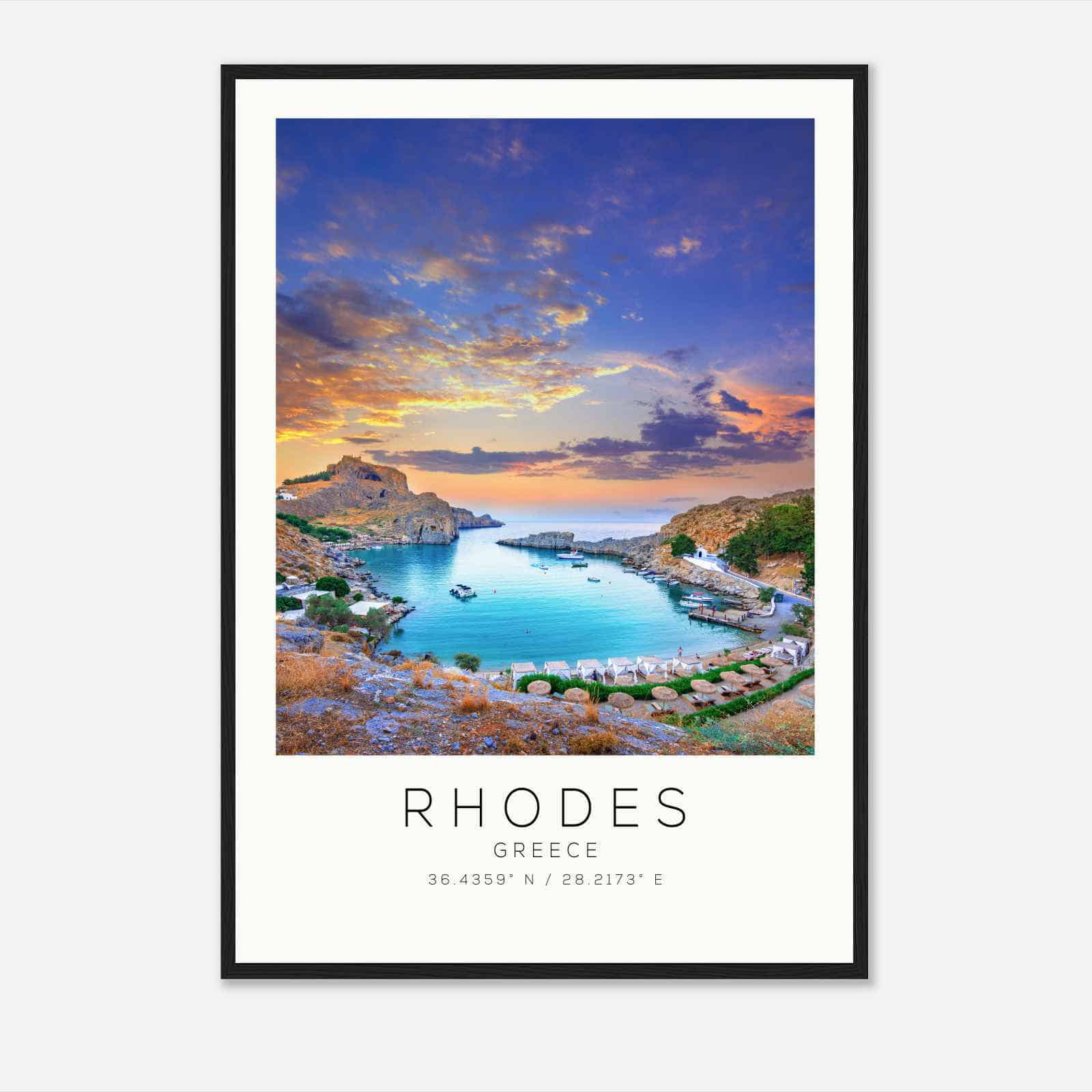 Rhodes Greece Travel Photo Poster, Rhodes Travel Print, Minimalist Travel Poster Print
