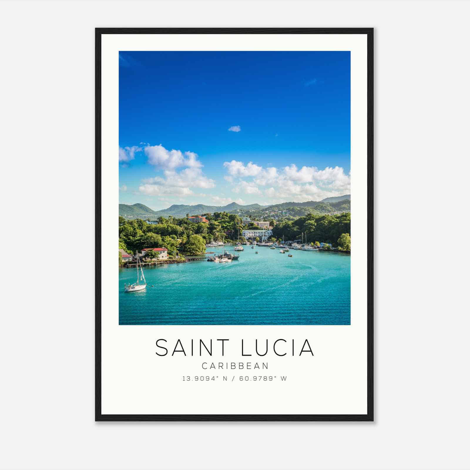 Saint Lucia Caribbean Travel Photo Poster, Saint Lucia Travel Print, Minimalist Travel Poster Print