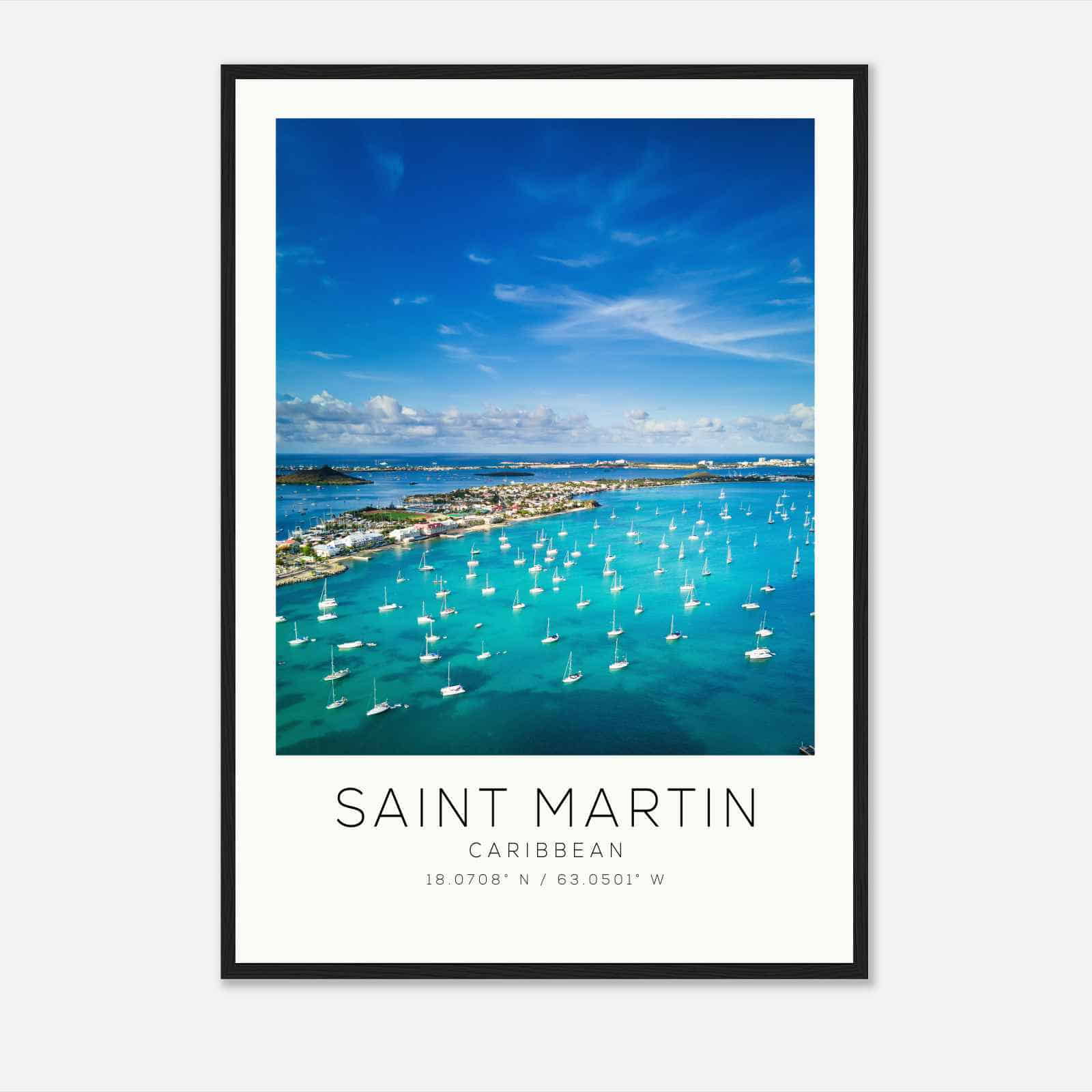 Saint Martin Caribbean Travel Photo Poster, Saint Martin Travel Print, Minimalist Travel Poster Print