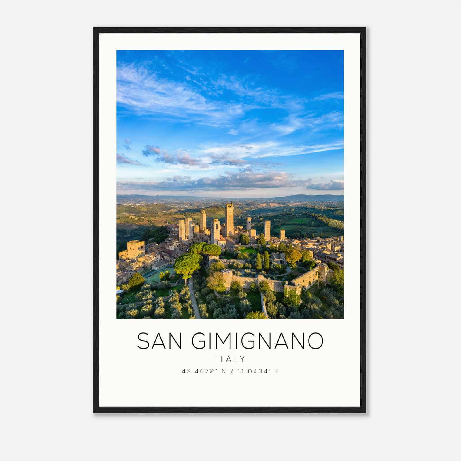 San Gimignano Italy Travel Photo Poster, San Gimignano Travel Print, Minimalist Travel Poster Print
