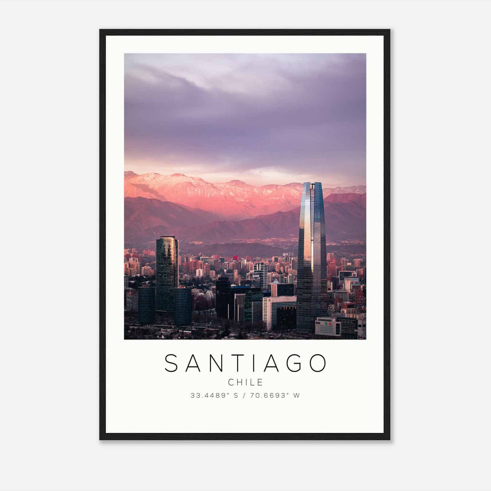 Santiago Chile Travel Photo Poster, Santiago Travel Print, Minimalist Travel Poster Print