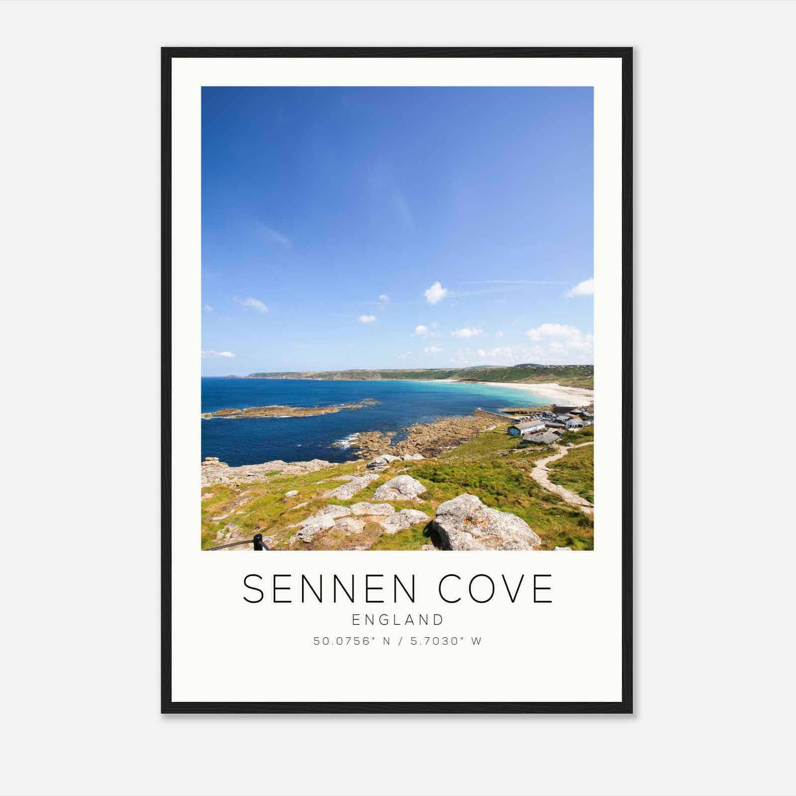 Sennen Cove England Travel Photo Poster, Sennen Cove Travel Print, Minimalist Travel Poster Print
