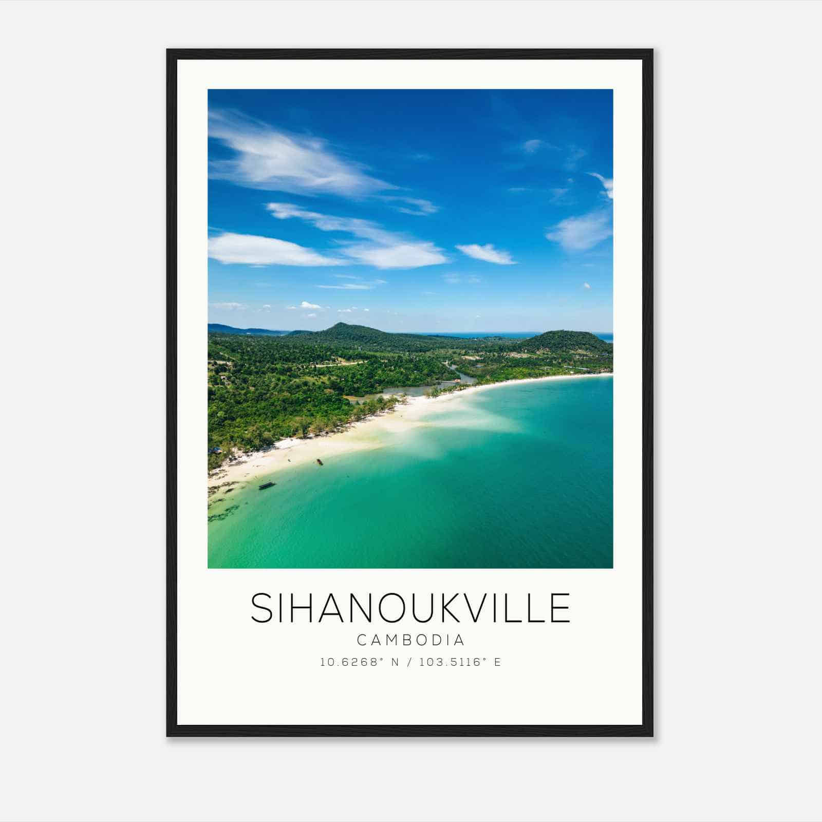 Sihanoukville Cambodia Travel Photo Poster, Sihanoukville Travel Print, Minimalist Travel Poster Print