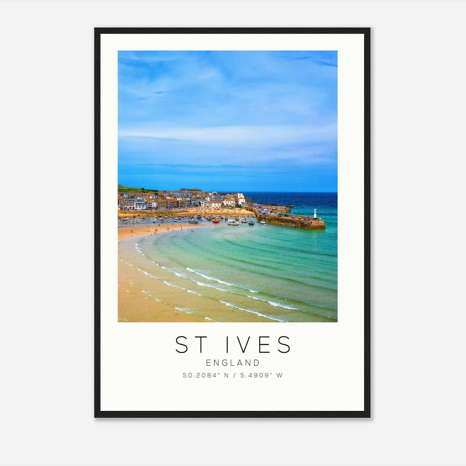 St Ives England Travel Photo Poster, St Ives Travel Print, Minimalist Travel Poster Print