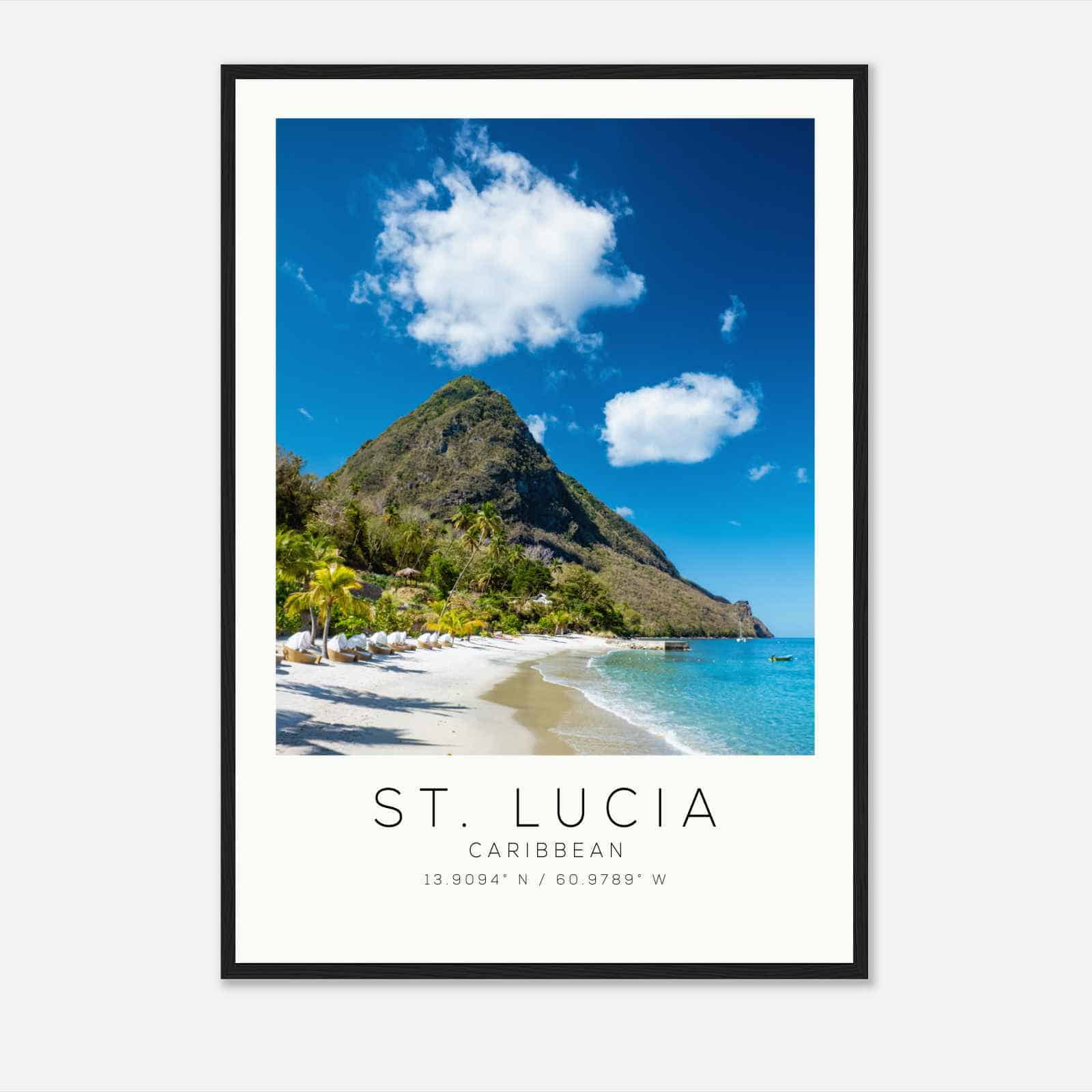 St. Lucia Caribbean Travel Photo Poster, St. Lucia Travel Print, Minimalist Travel Poster Print
