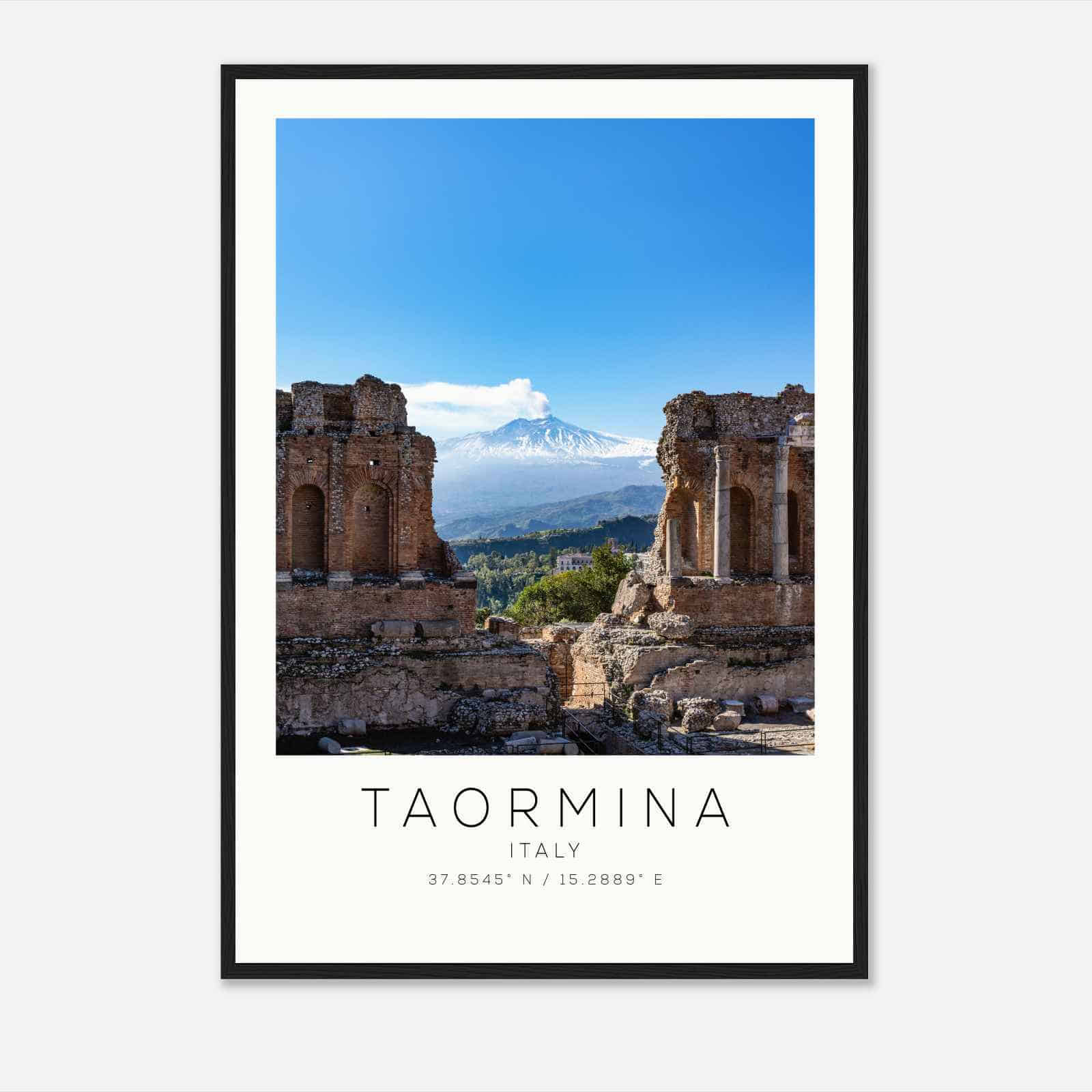 Taormina Italy Travel Photo Poster, Taormina Travel Print, Minimalist Travel Poster Print DS2