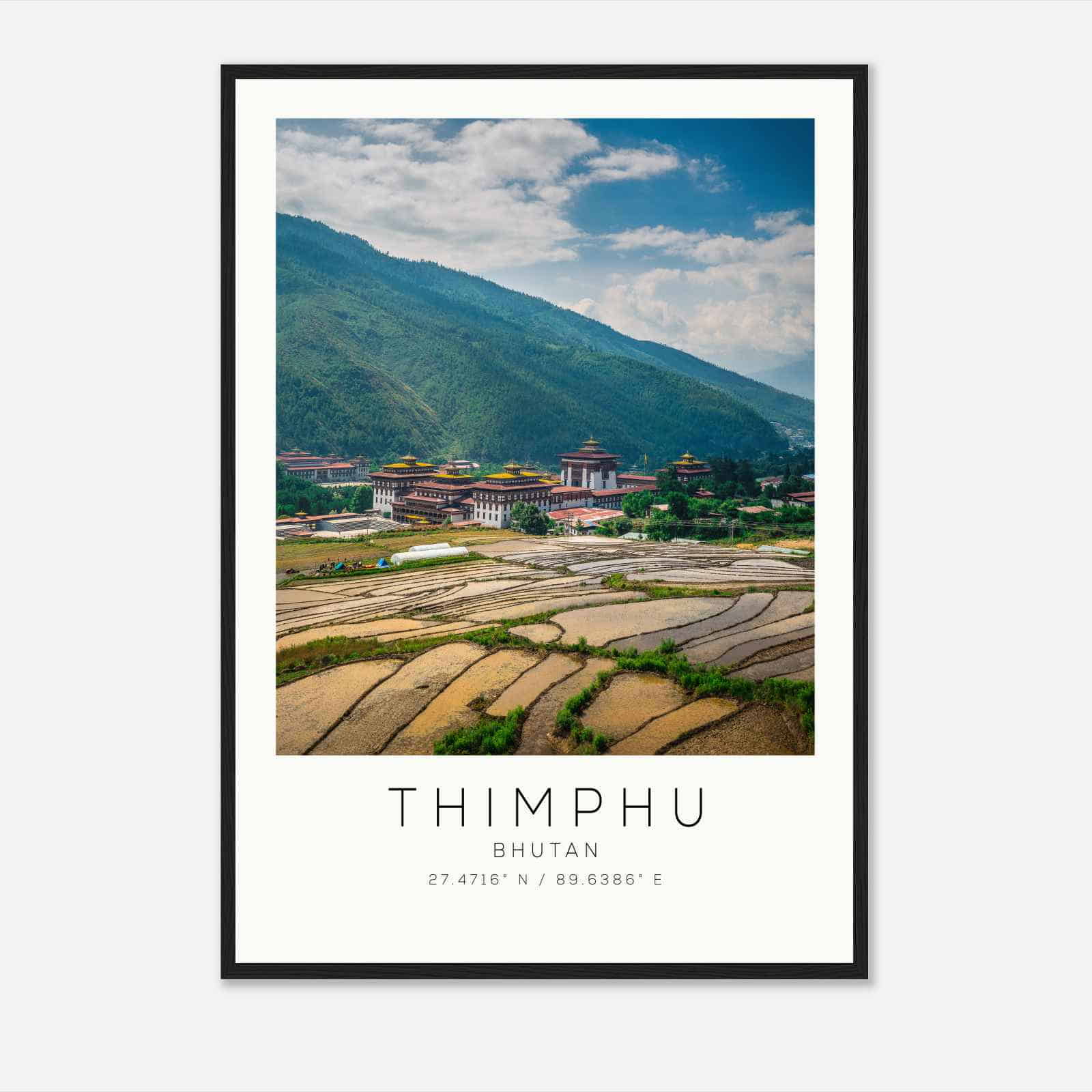 Thimphu Bhutan Travel Photo Poster, Thimphu Travel Print, Minimalist Travel Poster Print