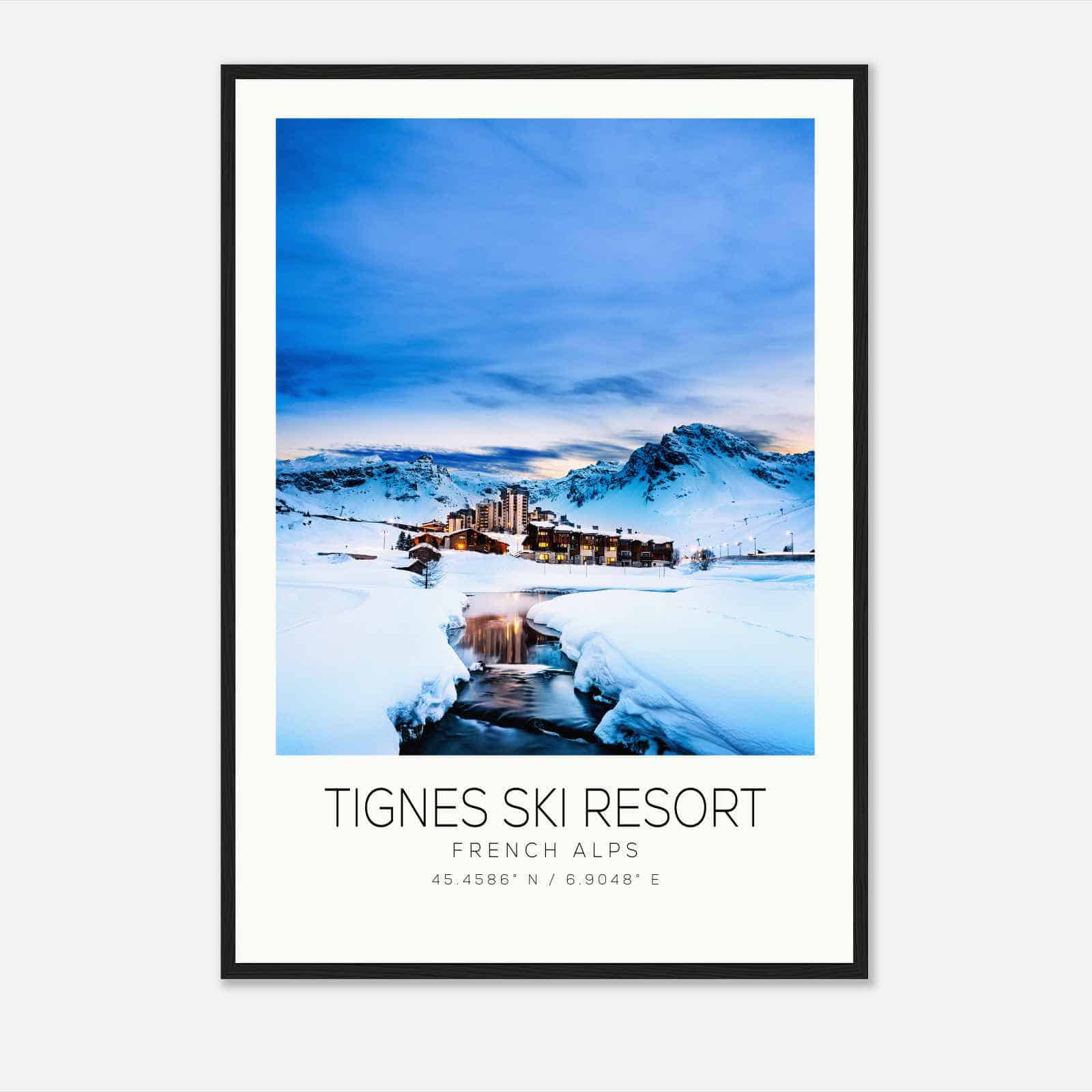 Tignes Ski Resort French Alps Travel Photo Poster, Tignes Ski Resort Travel Print, Minimalist Travel Poster Print