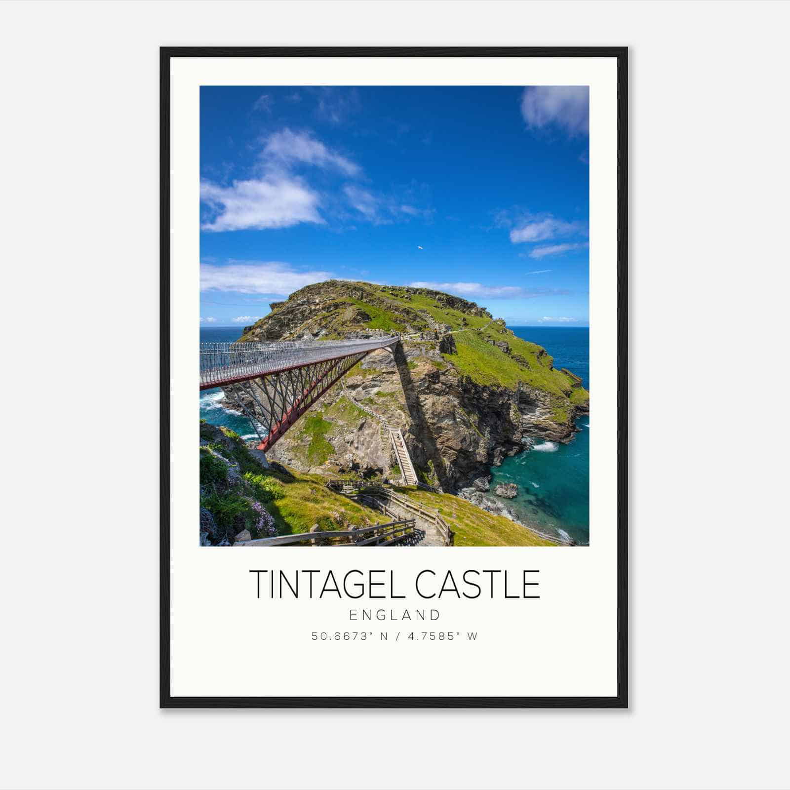 Tintagel Castle England Travel Photo Poster, Tintagel Castle Travel Print, Minimalist Travel Poster Print