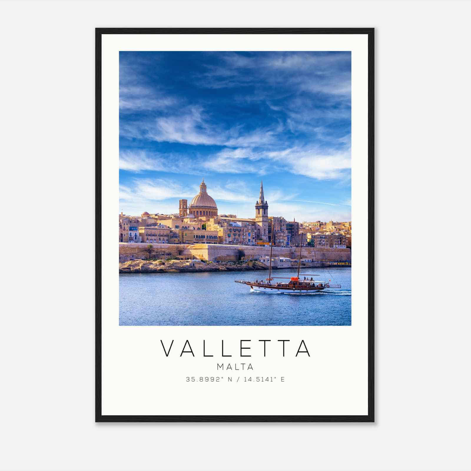 Valletta Malta Travel Photo Poster, Valletta Travel Print, Minimalist Travel Poster Print