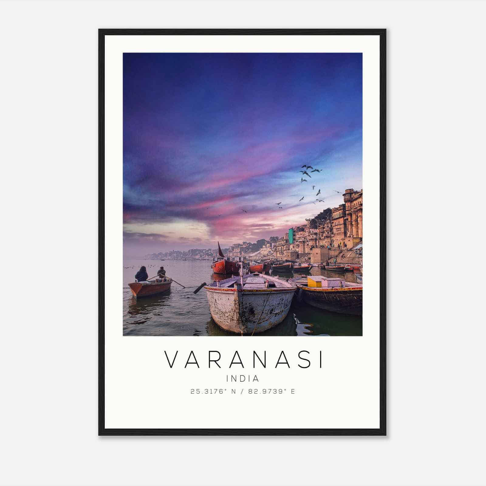 Varanasi India Travel Photo Poster, Varanasi Travel Print, Minimalist Travel Poster Print