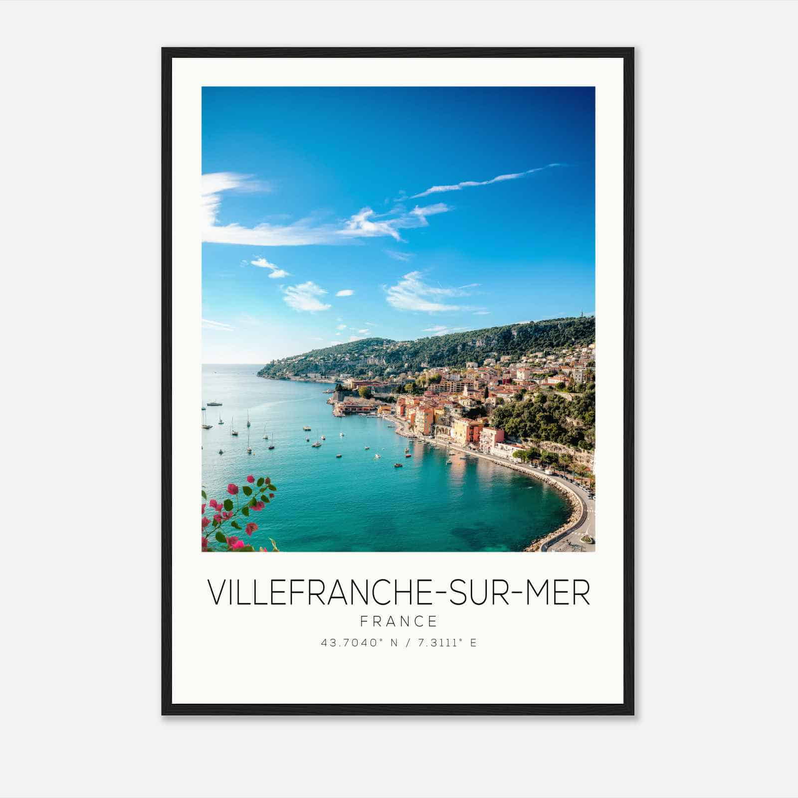 Villefranche-sur-Mer France Travel Photo Poster, Villefranche-sur-Mer Travel Print, Minimalist Travel Poster Print DS2