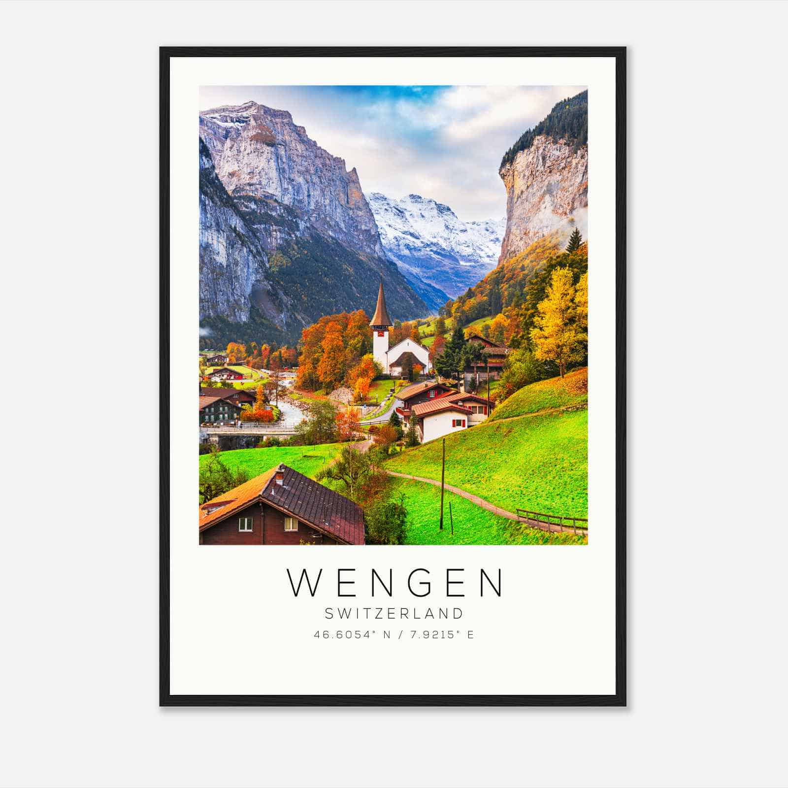 Wengen Switzerland Travel Photo Poster, Wengen Travel Print, Minimalist Travel Poster Print DS2