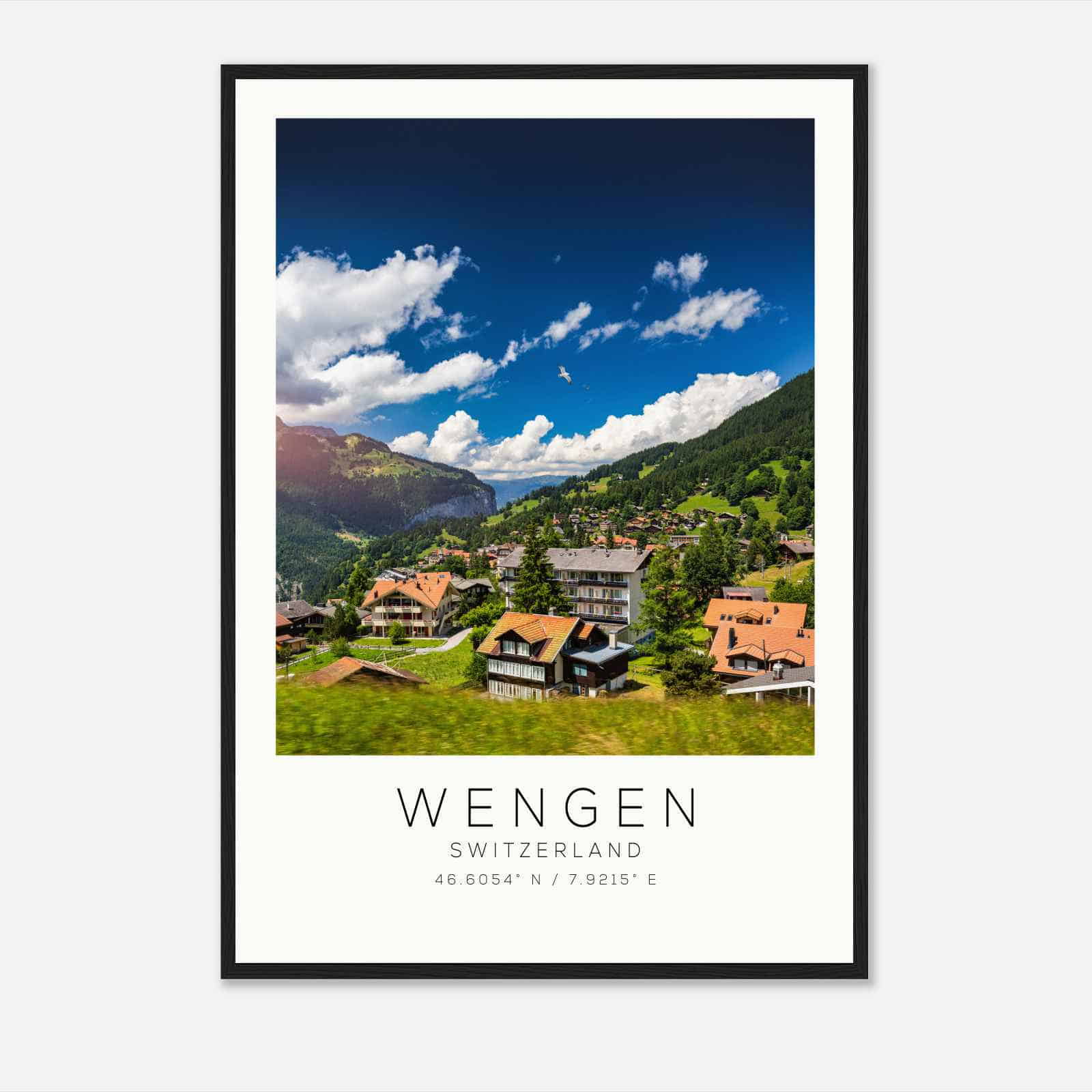 Wengen Switzerland Travel Photo Poster, Wengen Travel Print, Minimalist Travel Poster Print