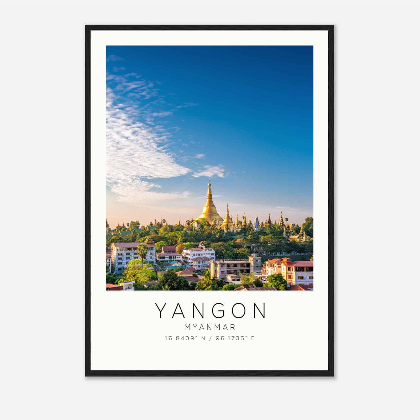 Yangon Myanmar Travel Photo Poster, Yangon Travel Print, Minimalist Travel Poster Print