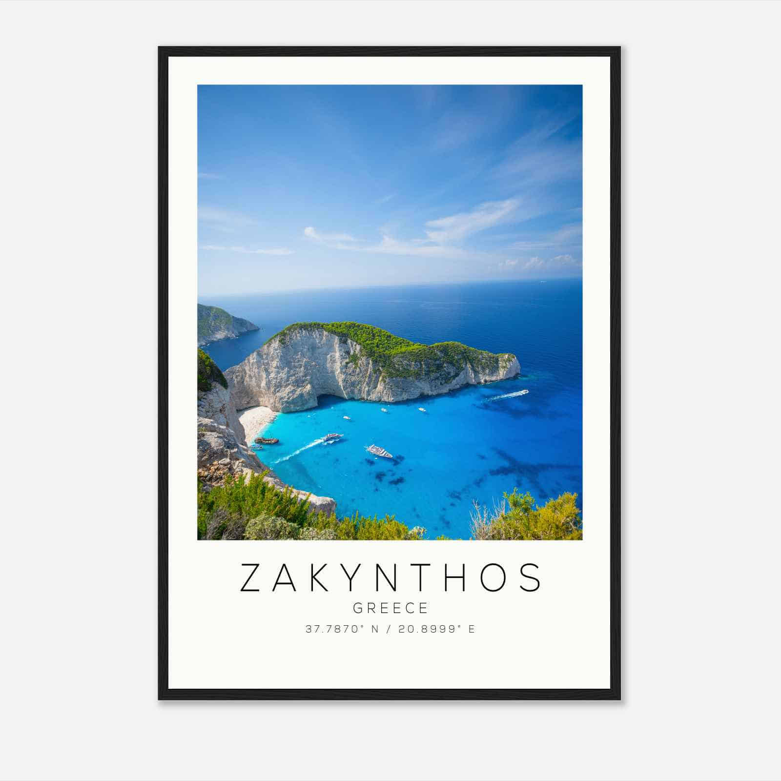 Zakynthos Greece Travel Photo Poster, Zakynthos Travel Print, Minimalist Travel Poster Print