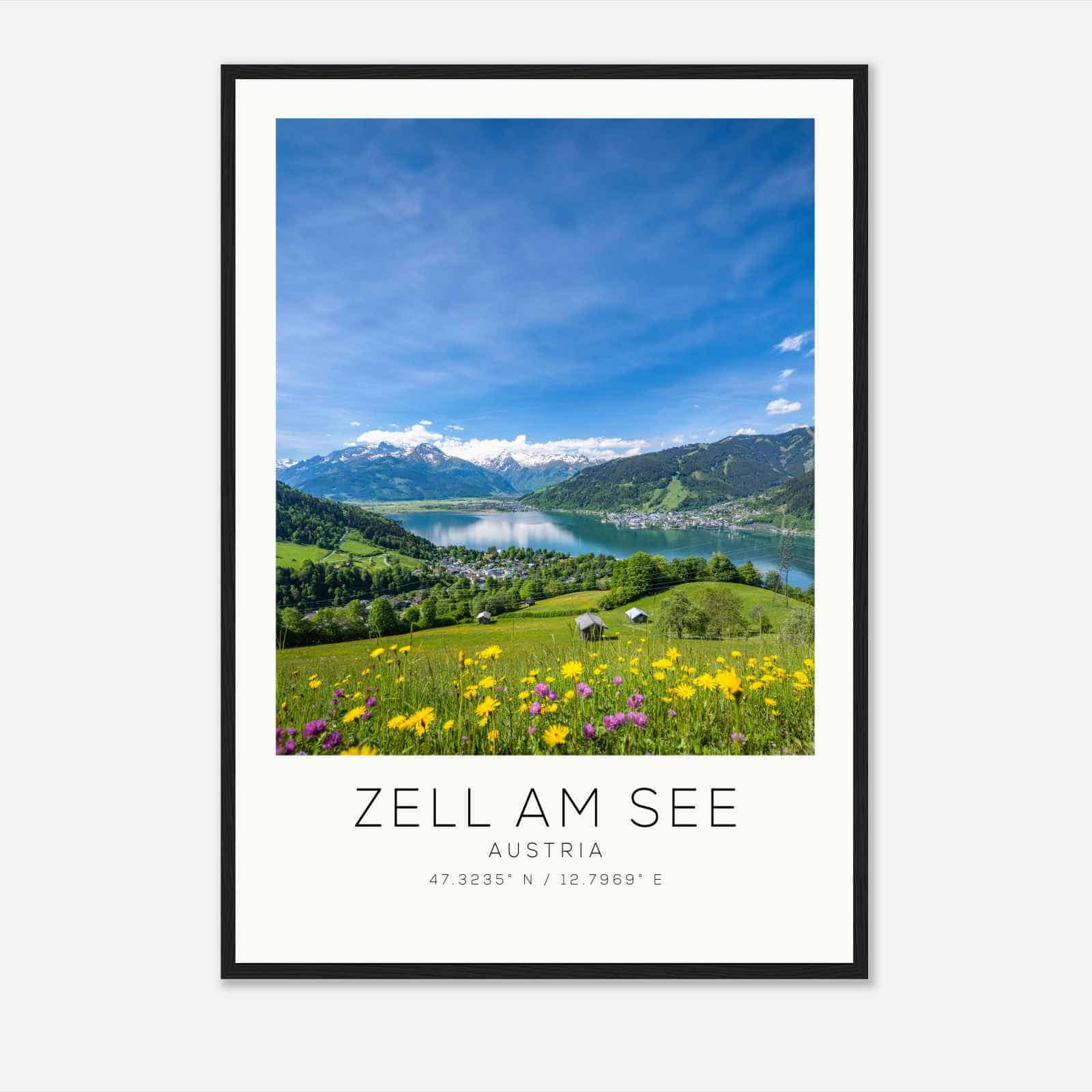 Zell am See Austria Travel Photo Poster, Zell am See Travel Print, Minimalist Travel Poster Print DS2