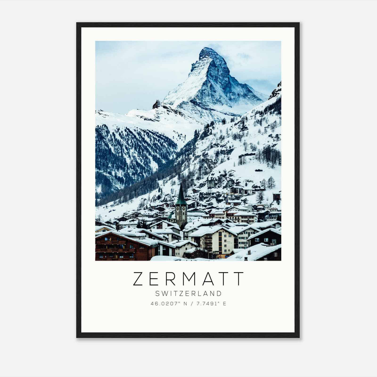 Zermatt Switzerland Travel Photo Poster, Zermatt Travel Print, Minimalist Travel Poster Print DS2