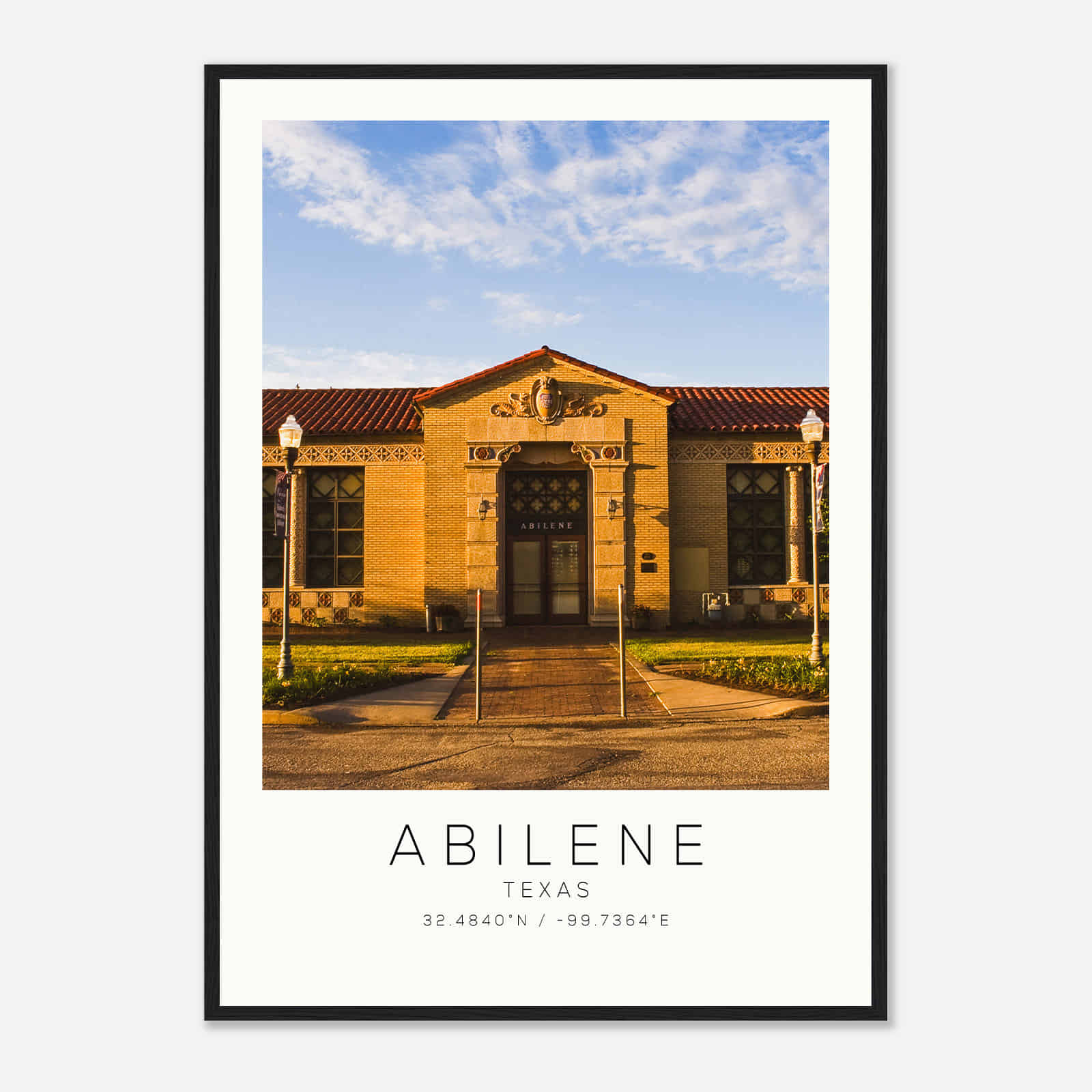 Abilene Texas Photo Travel Poster, Abilene Travel Print, Minimalist Travel Print