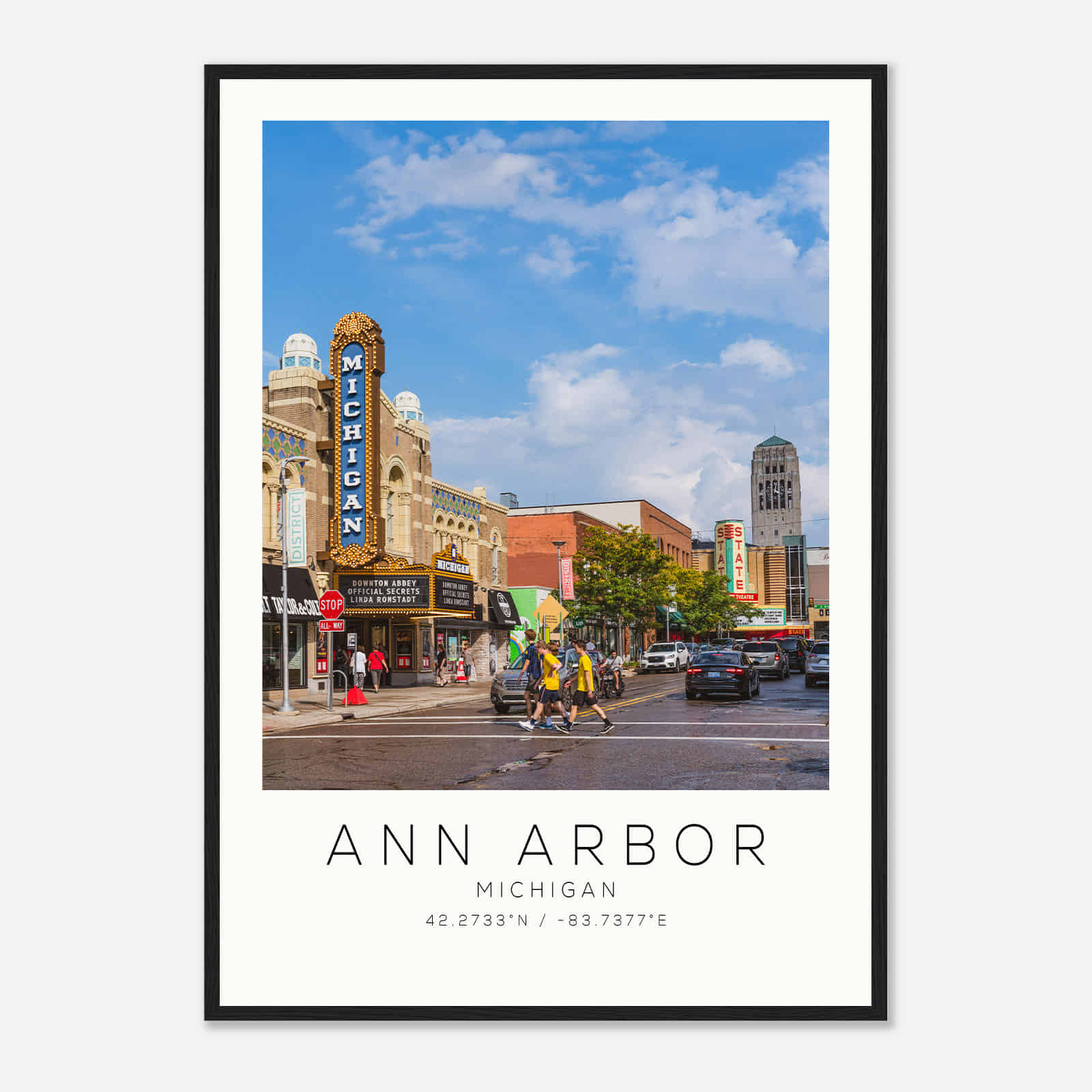 Ann Arbor Michigan Photo Travel Poster, Ann Arbor Travel Print, Minimalist Travel Print DS1
