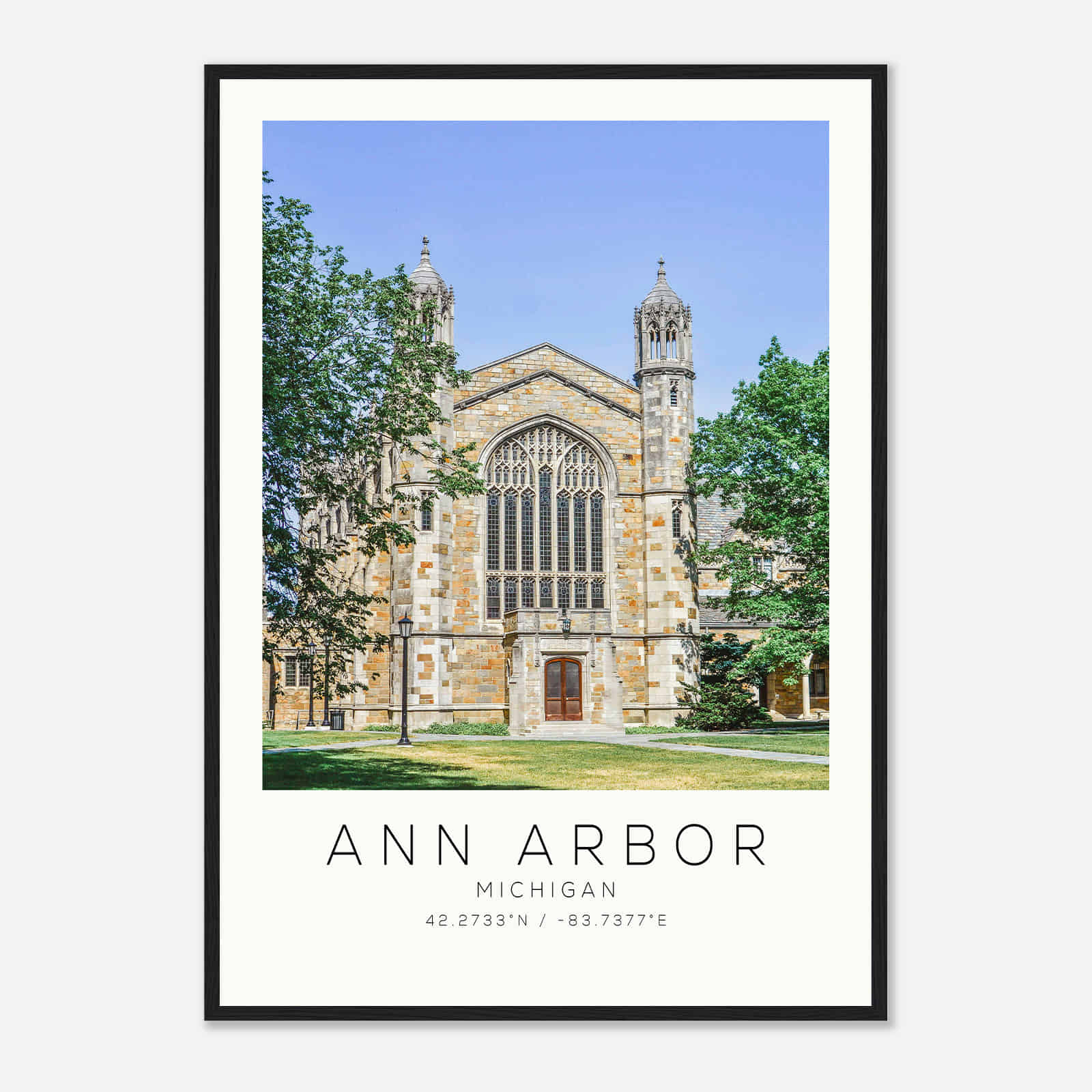 Ann Arbor Michigan Photo Travel Poster, Ann Arbor Travel Print, Minimalist Travel Print DS3
