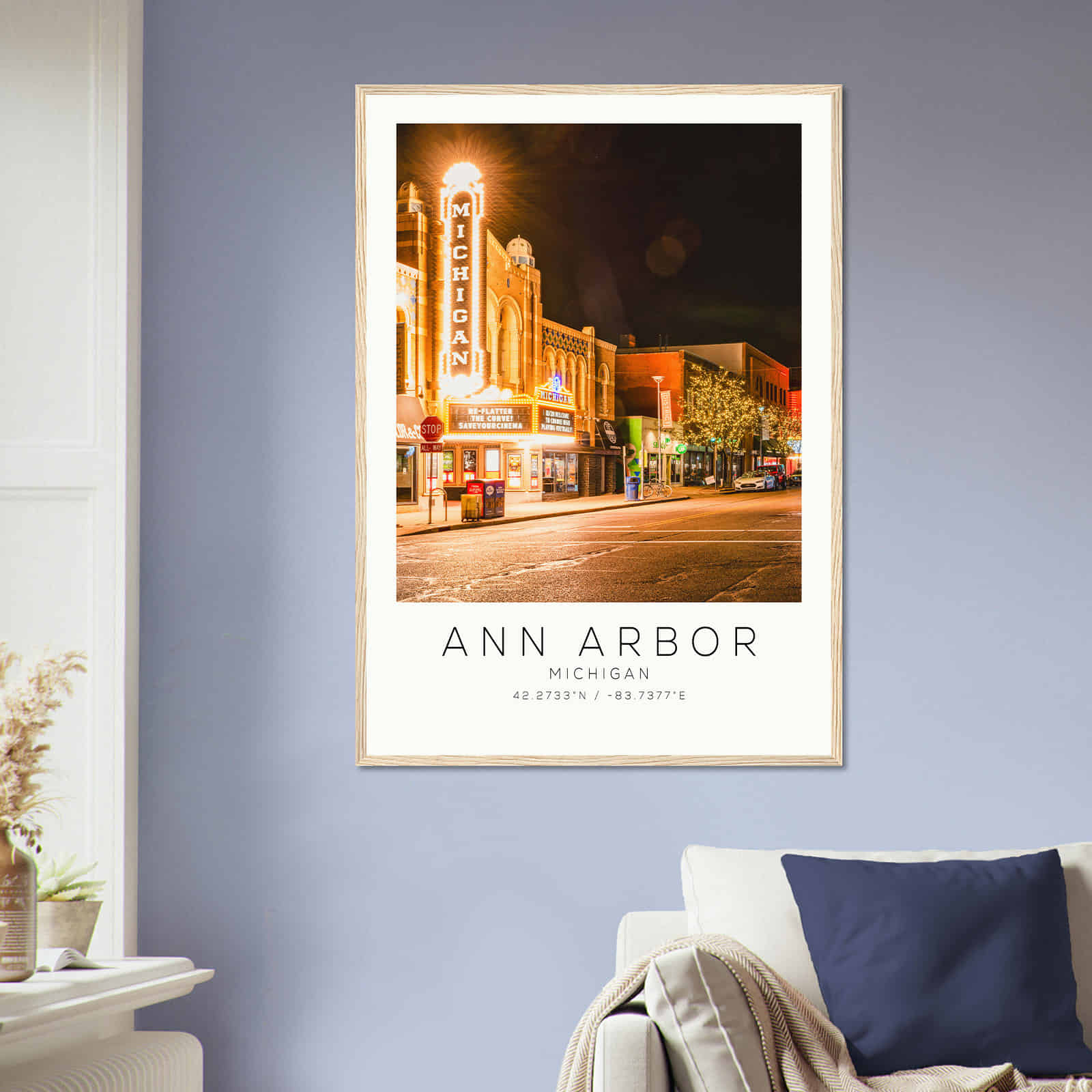 Deerfield Kansas Map Poster, Modern Home Decor Wall Art Print (Copy)