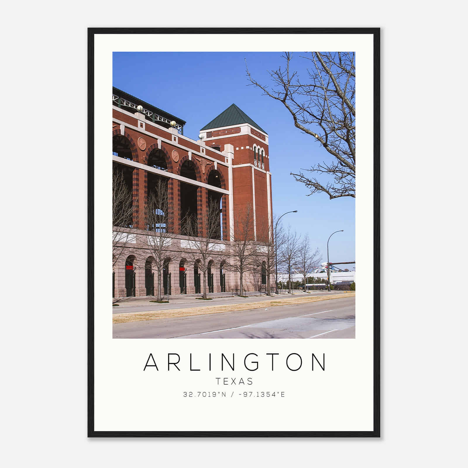Arlington Texas Photo Travel Poster, Arlington Travel Print, Minimalist Travel Print DS1