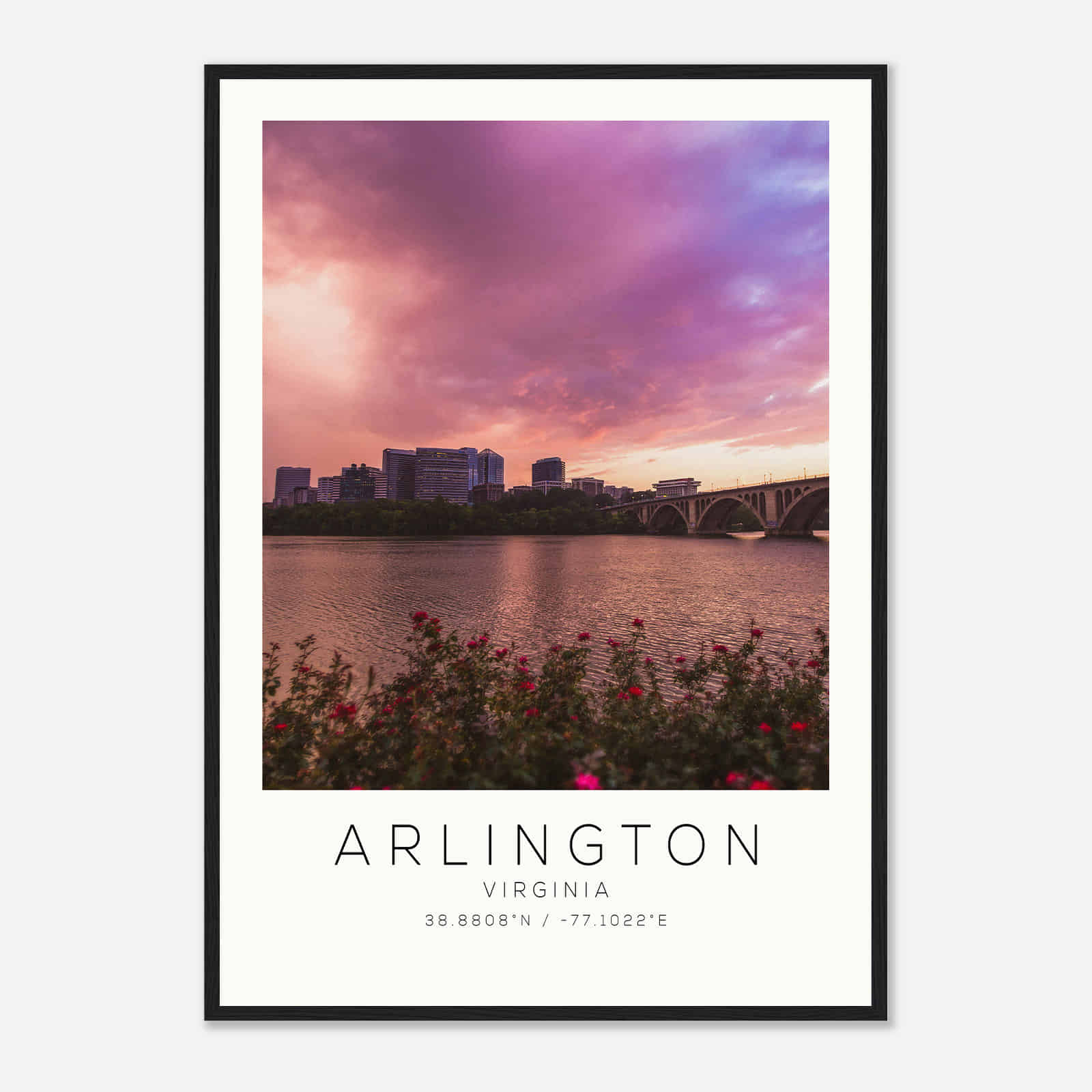 Arlington Virginia Photo Travel Poster, Arlington Travel Print, Minimalist Travel Print DS2