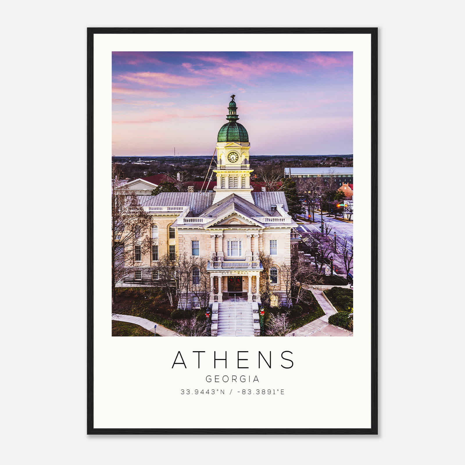 Athens Georgia Photo Travel Poster, Athens Travel Print, Minimalist Travel Print