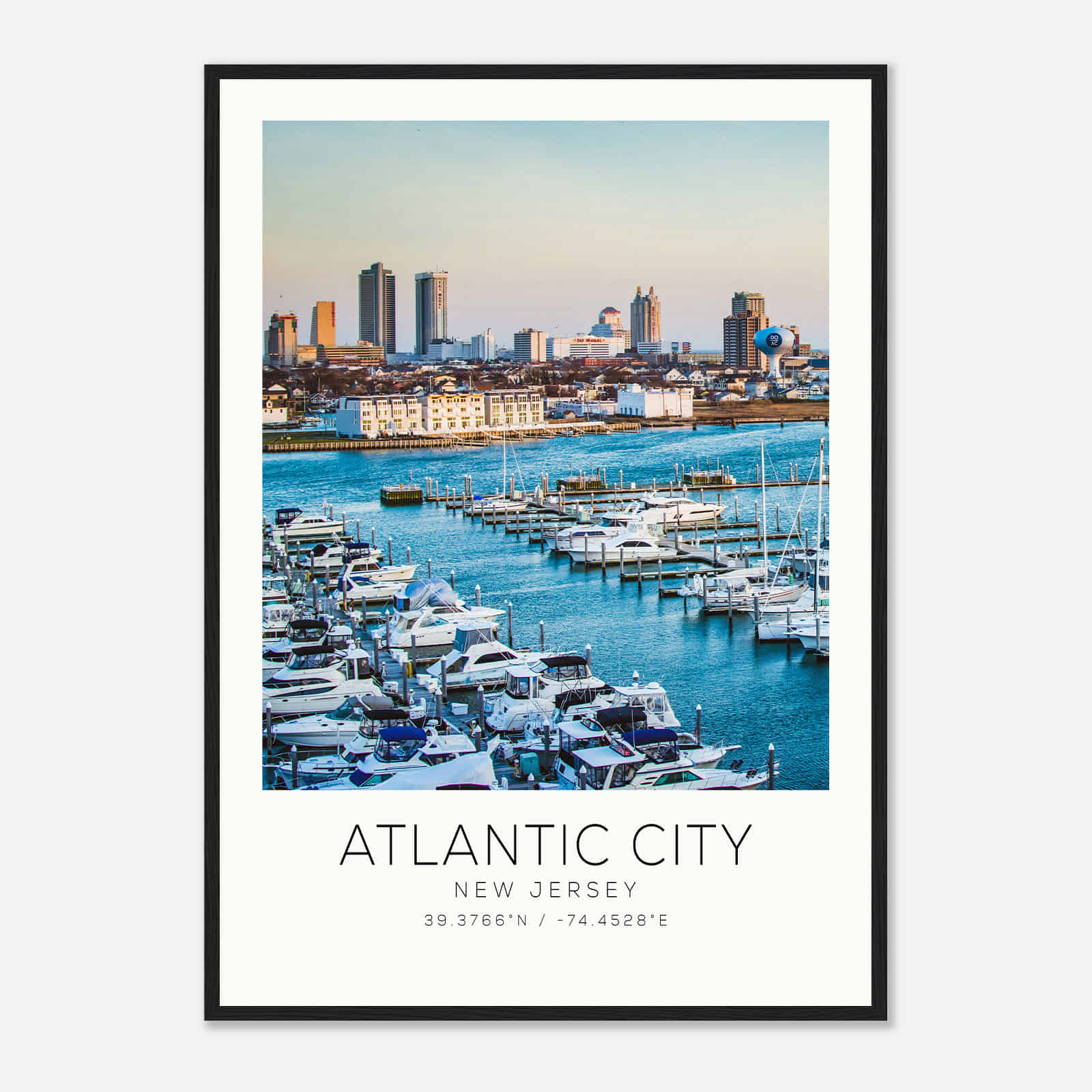 Atlantic City New Jersey Photo Travel Poster, Atlantic City Travel Print, Minimalist Travel Print DS2