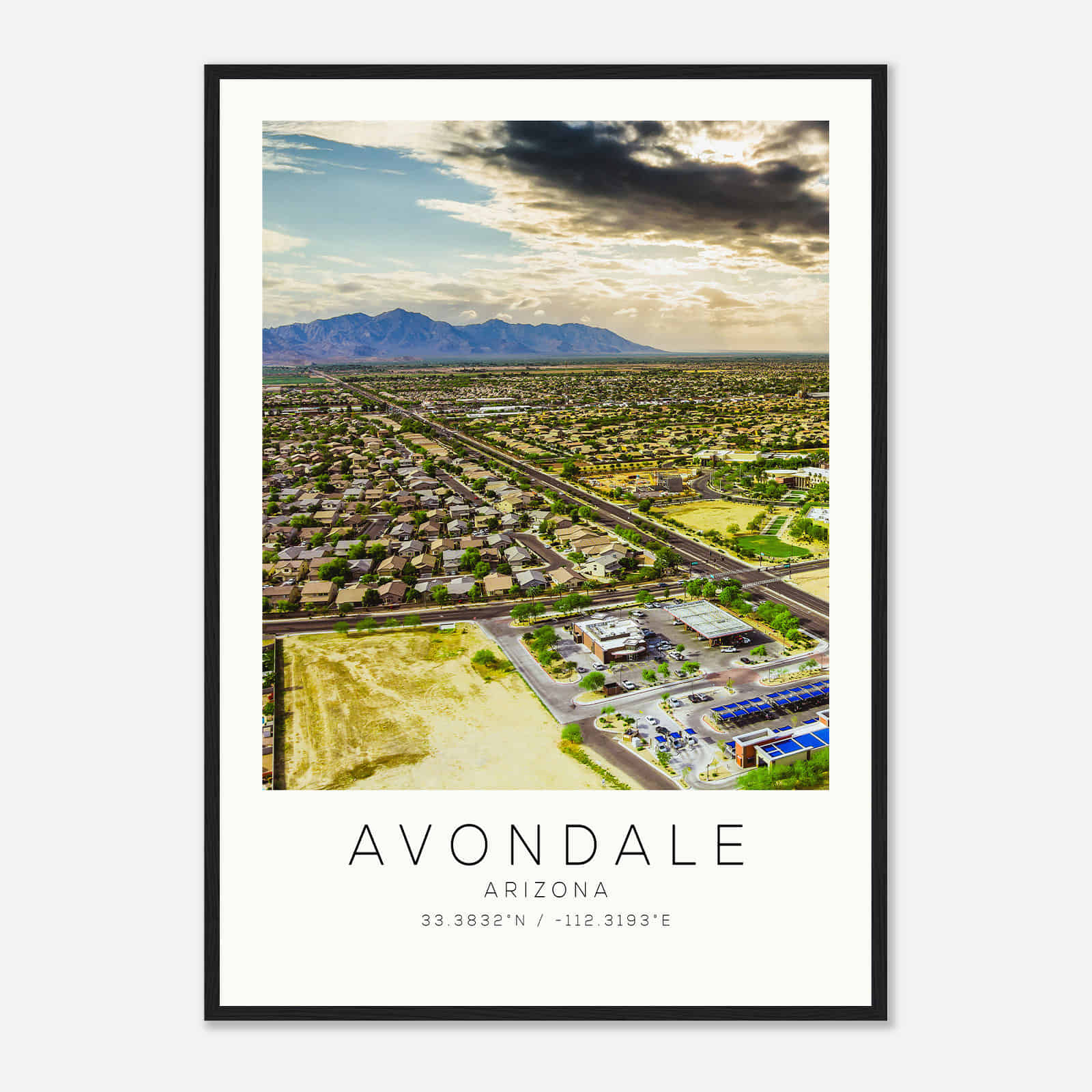 Avondale Arizona Photo Travel Poster, Avondale Travel Print, Minimalist Travel Print
