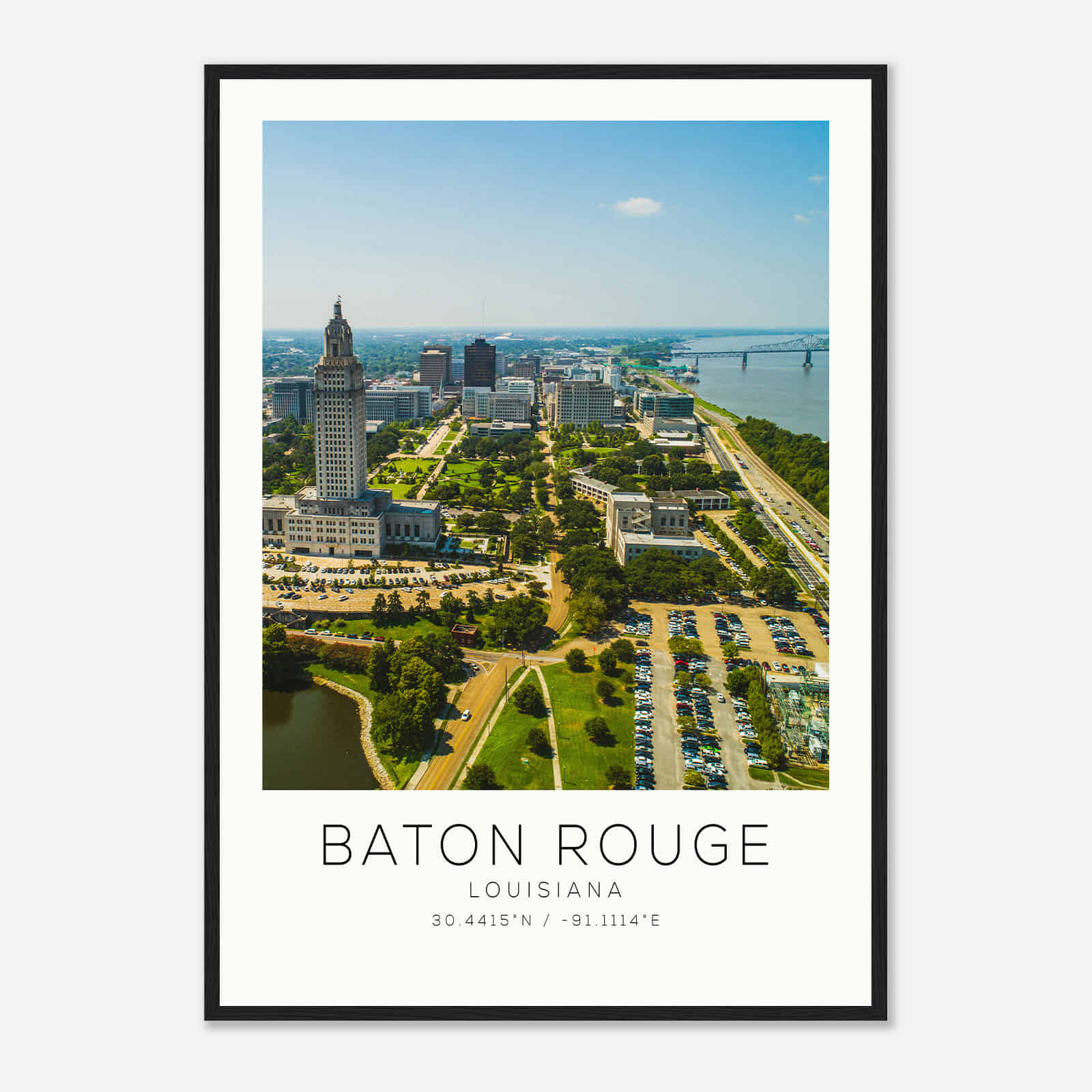 Baton Rouge Louisiana Photo Travel Poster, Baton Rouge Travel Print, Minimalist Travel Print