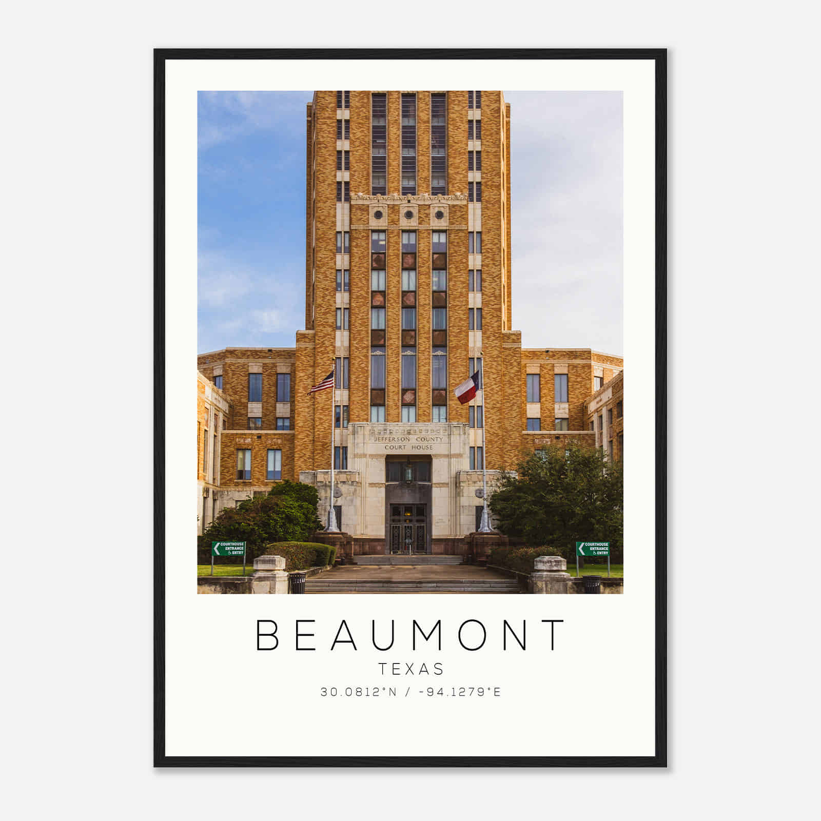 Beaumont Texas Photo Travel Poster, Beaumont Travel Print, Minimalist Travel Print