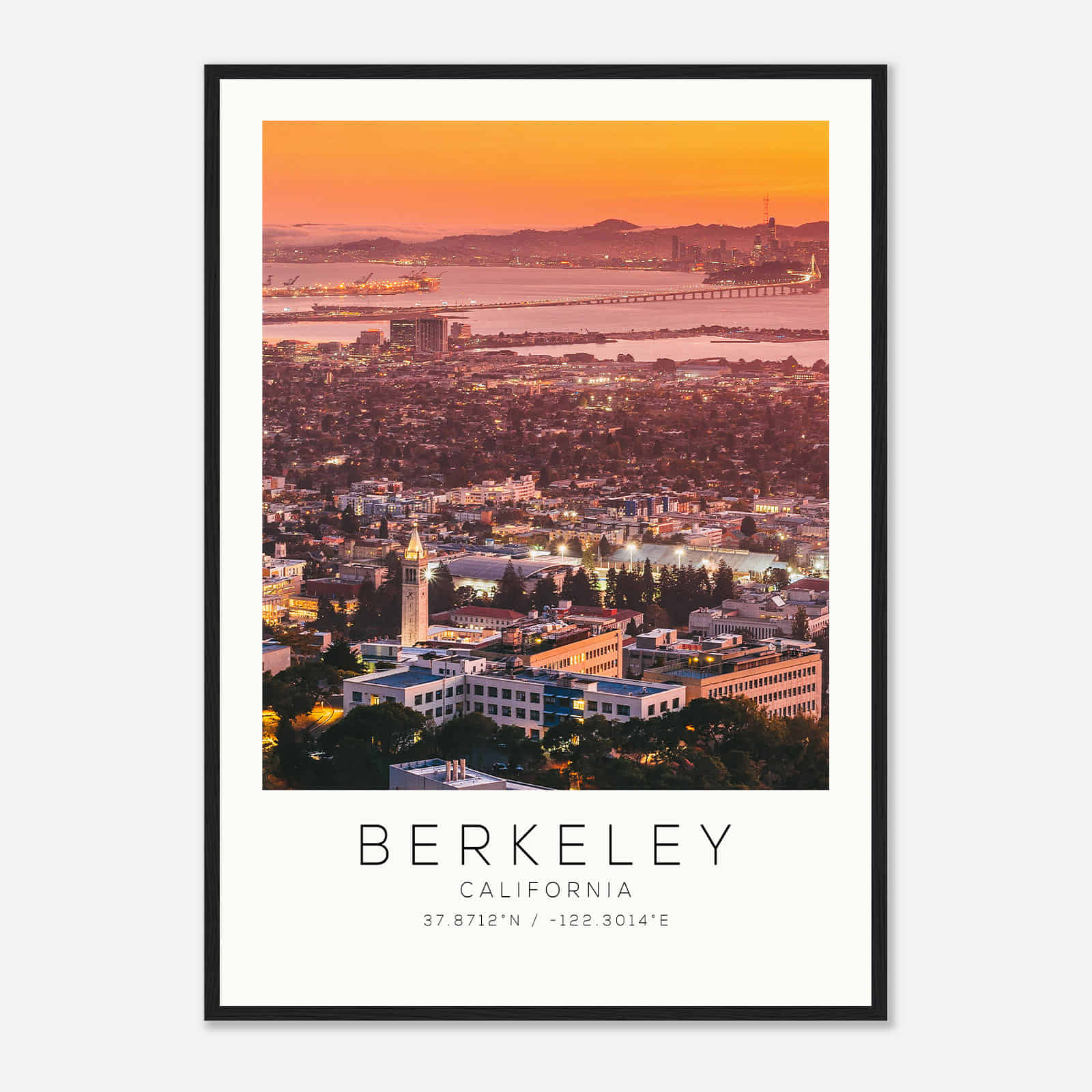 Berkeley California Photo Travel Poster, Berkeley Travel Print, Minimalist Travel Print