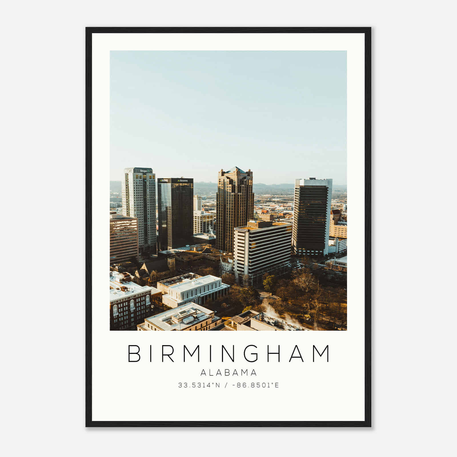 Birmingham Alabama Photo Travel Poster, Birmingham Travel Print, Minimalist Travel Print DS1