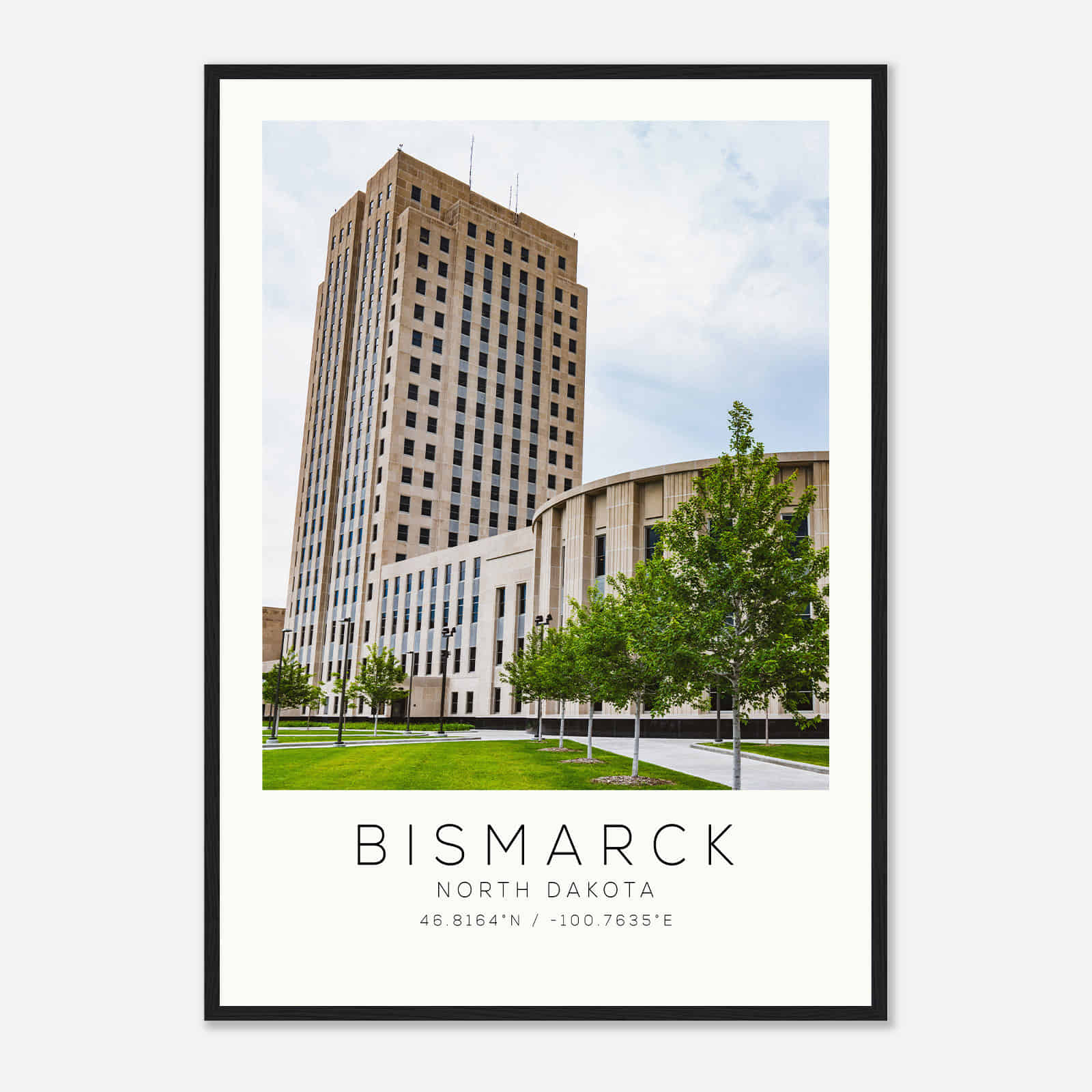 Bismarck North Dakota Photo Travel Poster, Bismarck Travel Print, Minimalist Travel Print