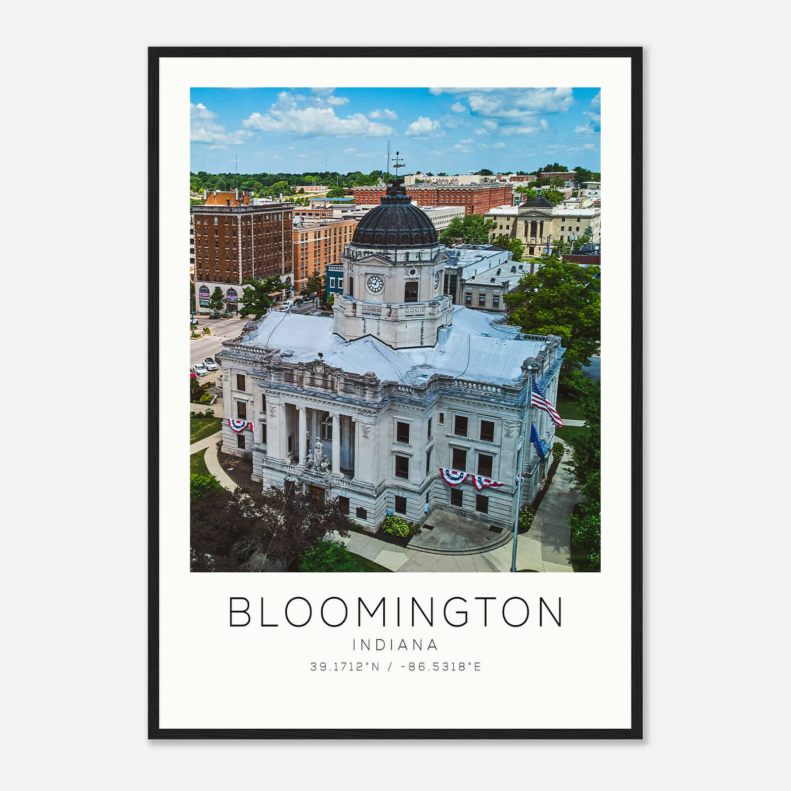 Bloomington Indiana Photo Travel Poster, Bloomington Travel Print, Minimalist Travel Print DS2