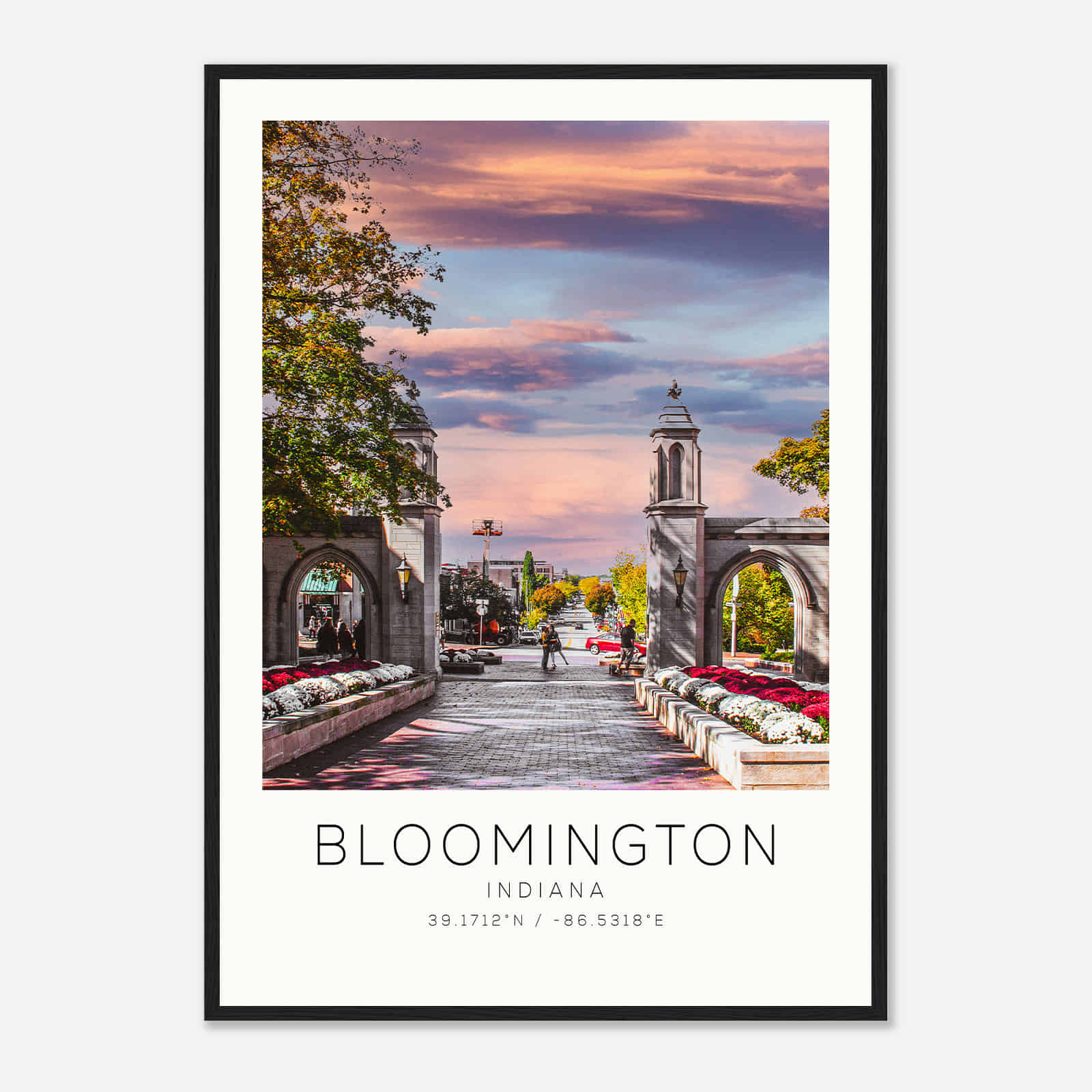 Bloomington Indiana Photo Travel Poster, Bloomington Travel Print, Minimalist Travel Print