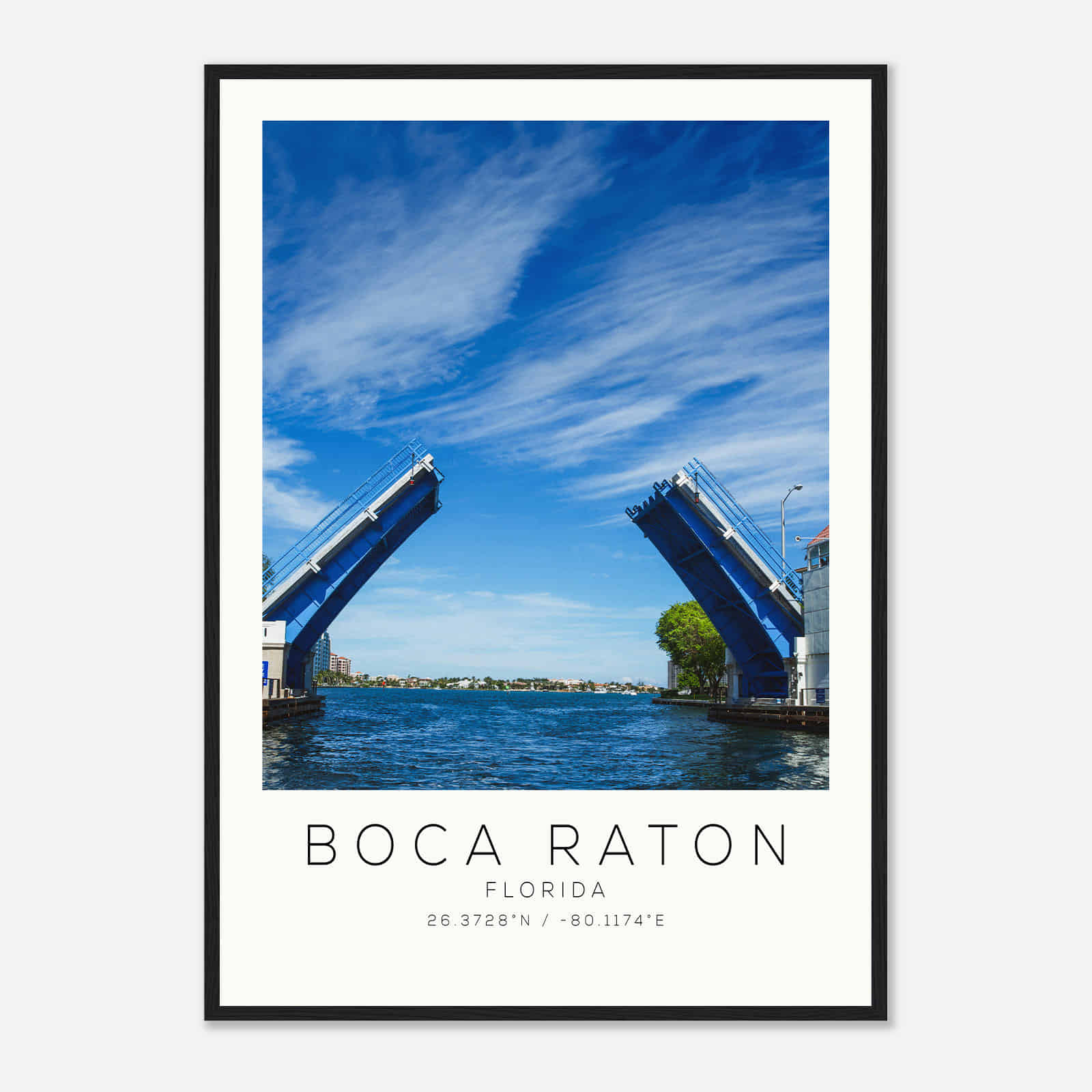 Boca Raton Florida Photo Travel Poster, Boca Raton Travel Print, Minimalist Travel Print DS2