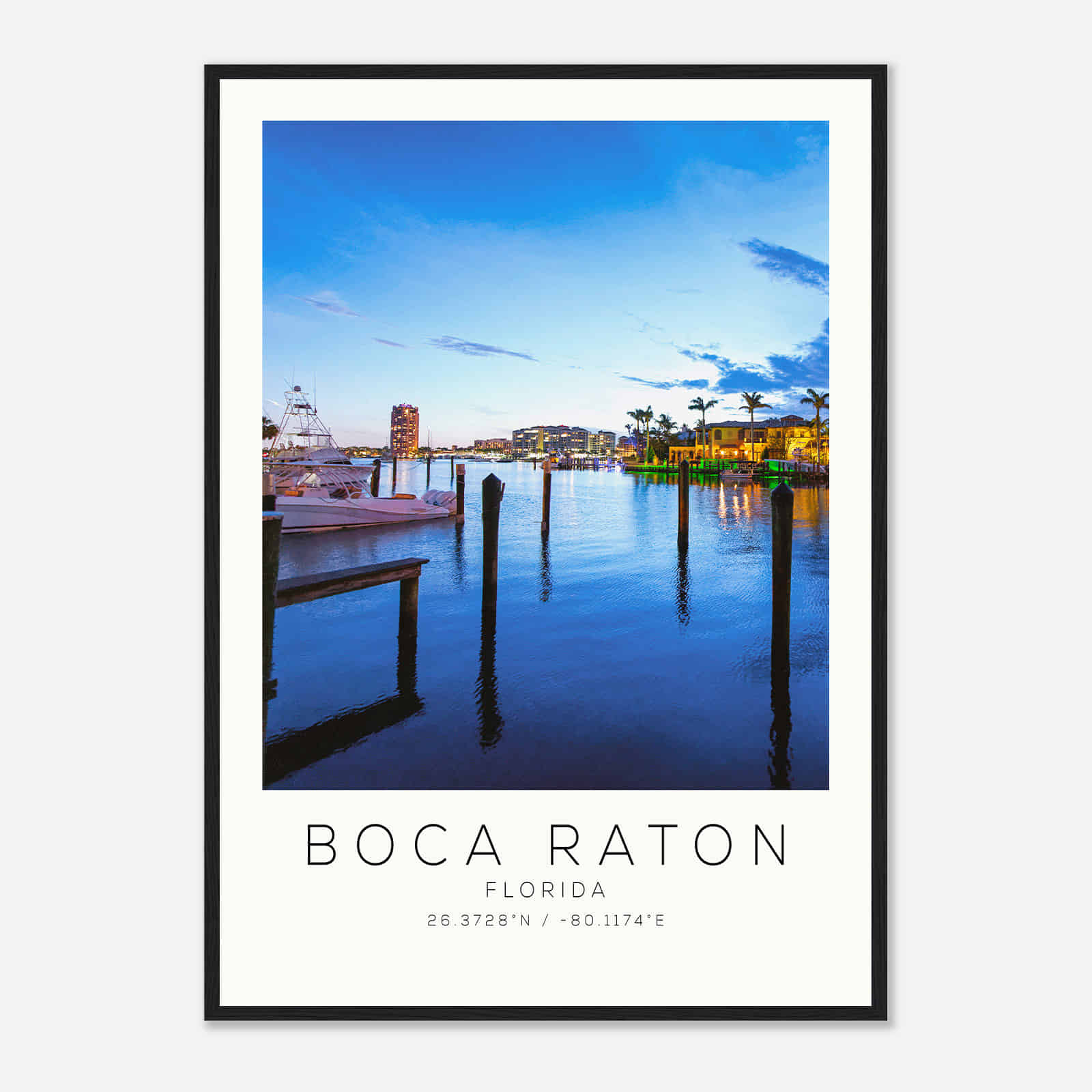 Boca Raton Florida Photo Travel Poster, Boca Raton Travel Print, Minimalist Travel Print