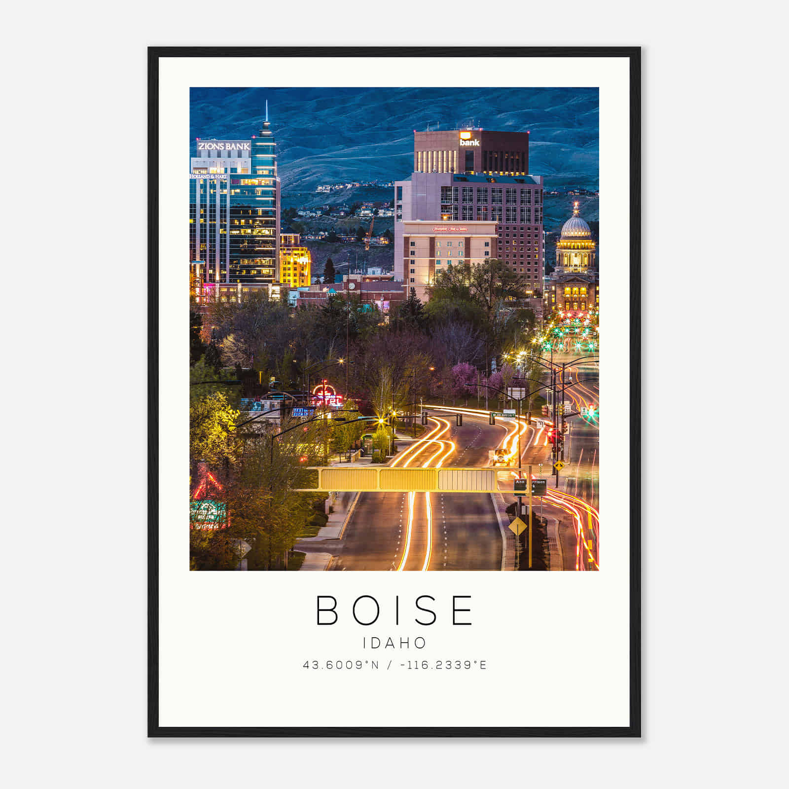 Boise Idaho Photo Travel Poster, Boise Travel Print, Minimalist Travel Print DS2